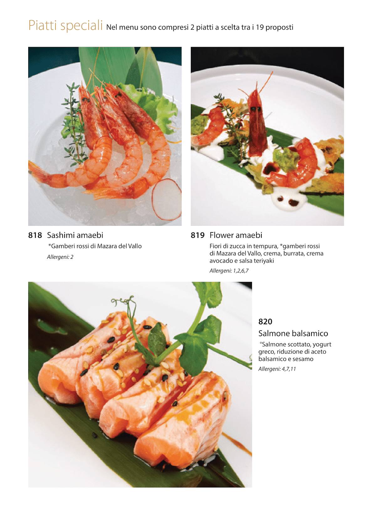 Menu di Osaka - Ristorante Fusion 