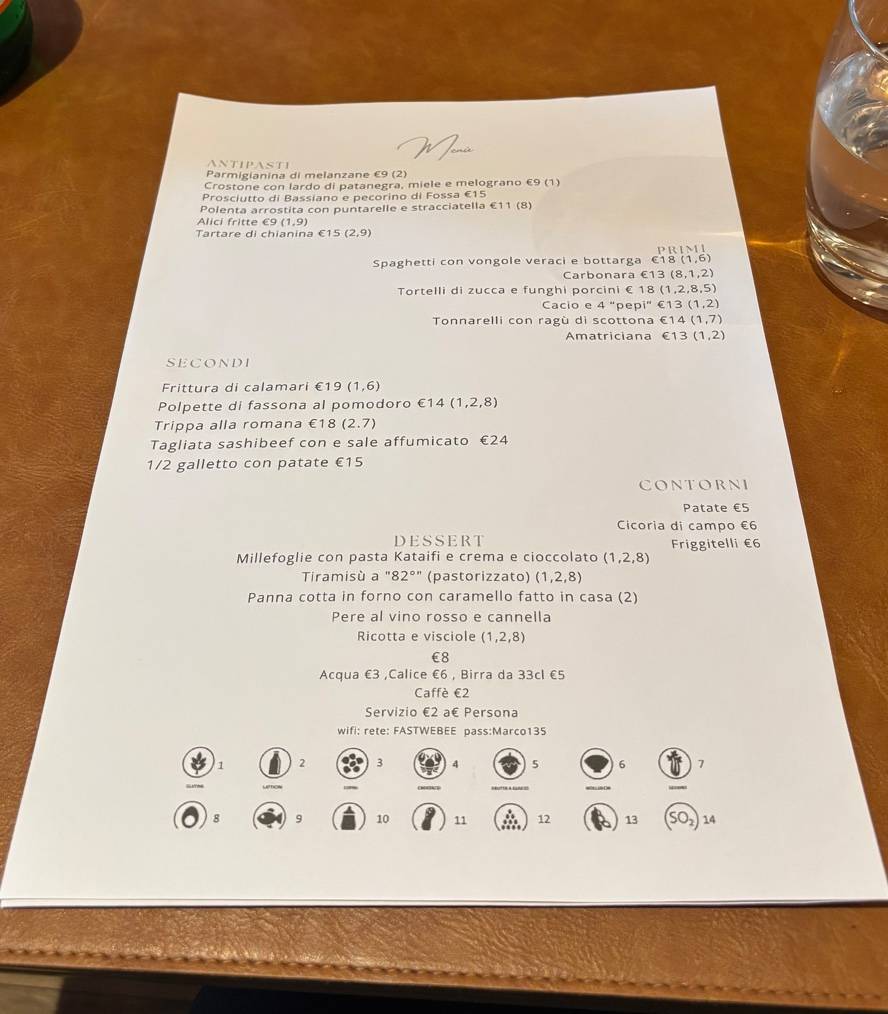 Menu di Osteria ATipika 
