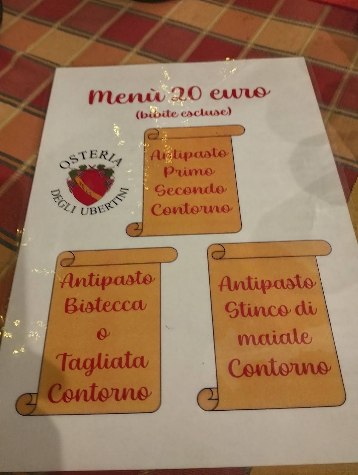 Menu di Osteria Degli Ubertini 