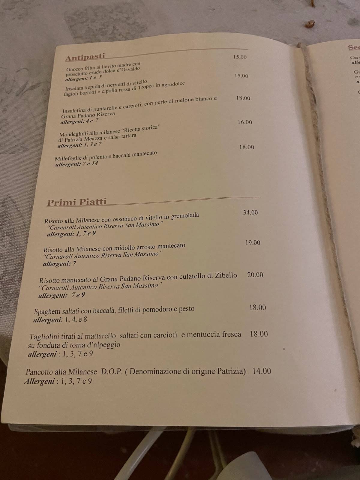 Menu di Osteria Del Ponte 