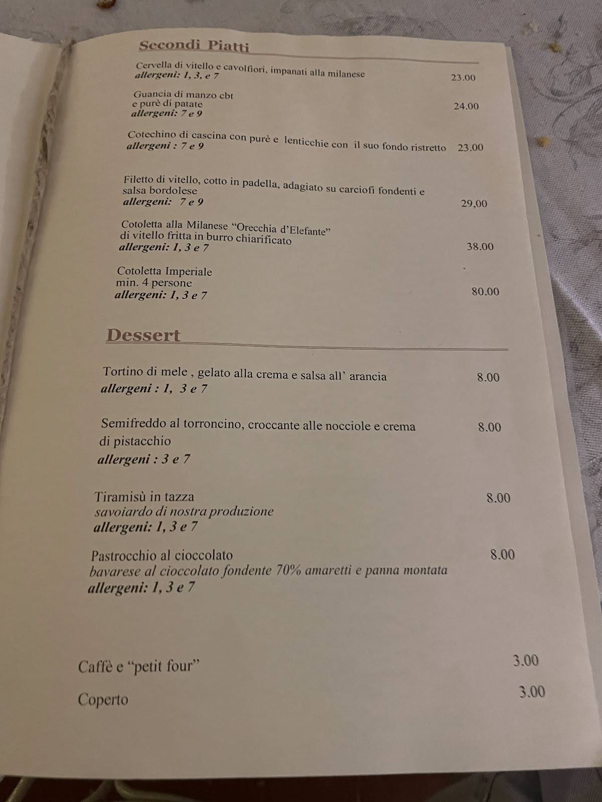 Menu di Osteria Del Ponte 