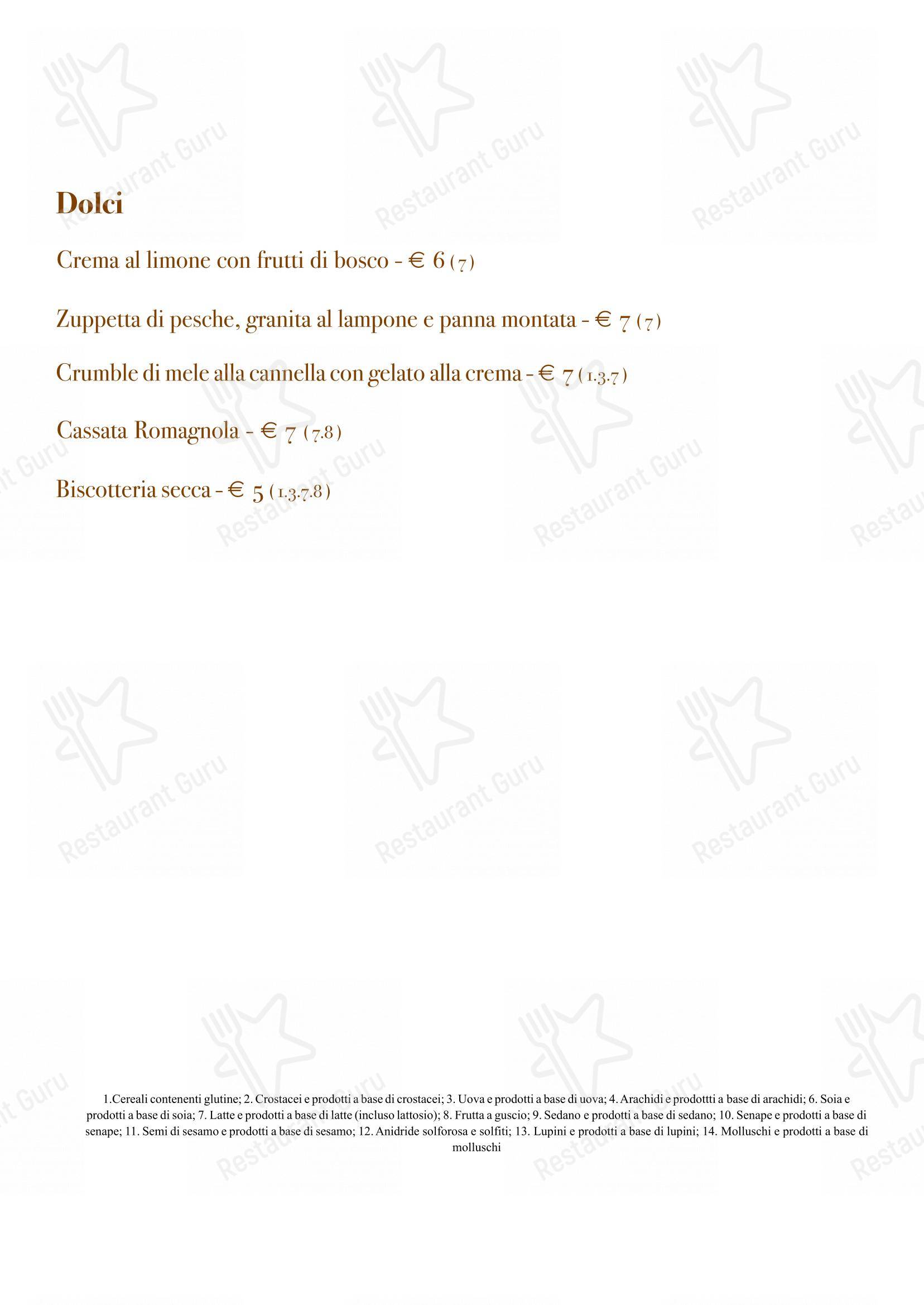 Menu di Osteria Don Abbondio - Menu bar