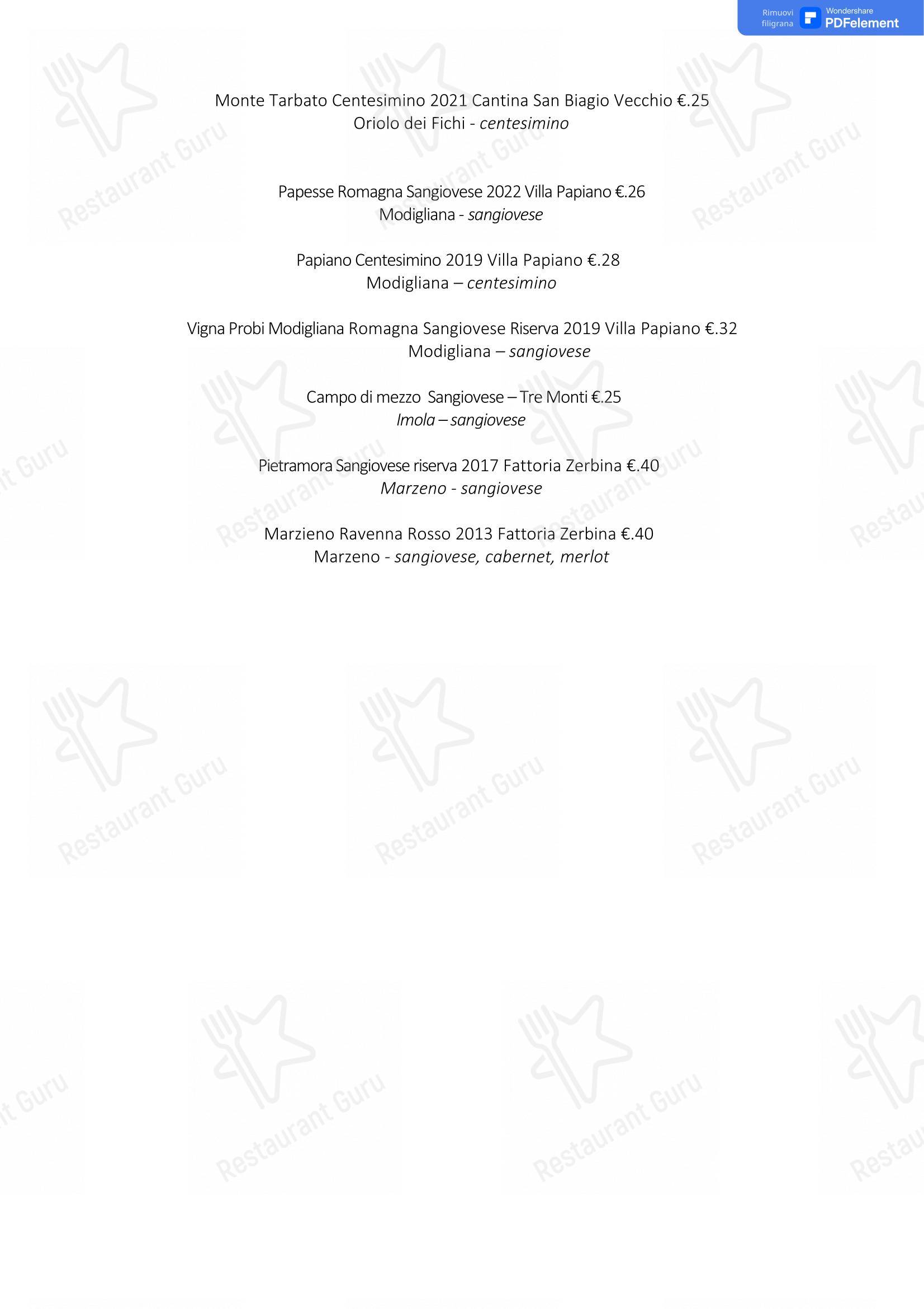 菜单 per Osteria Don Abbondio in Forli