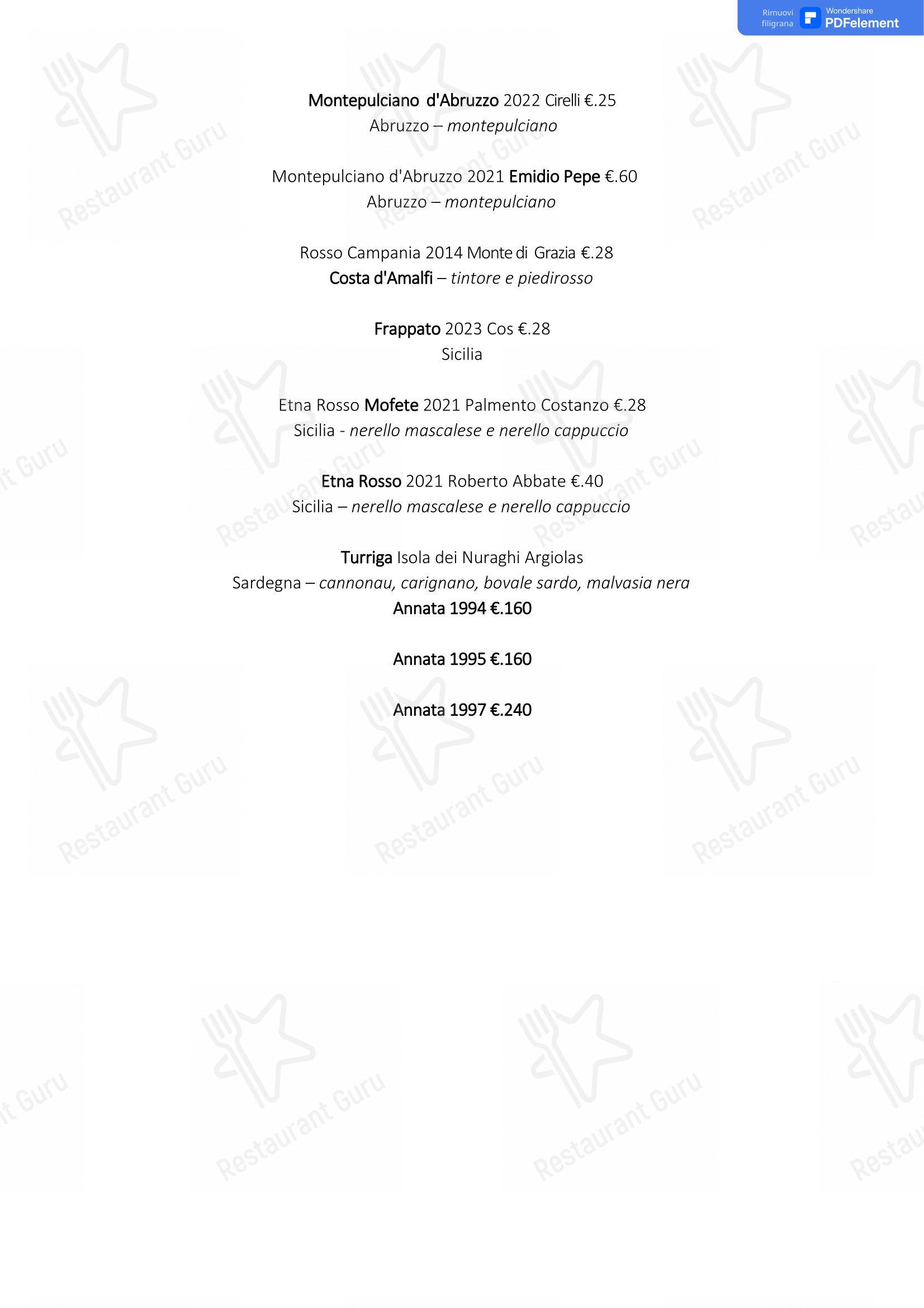 Osteria Don Abbondio in Forli - 菜单