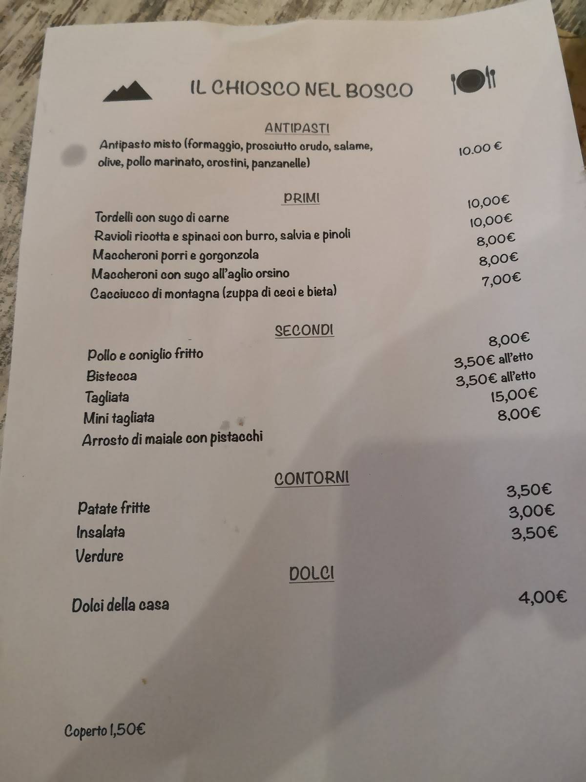 osteria il chiosco nel bosco