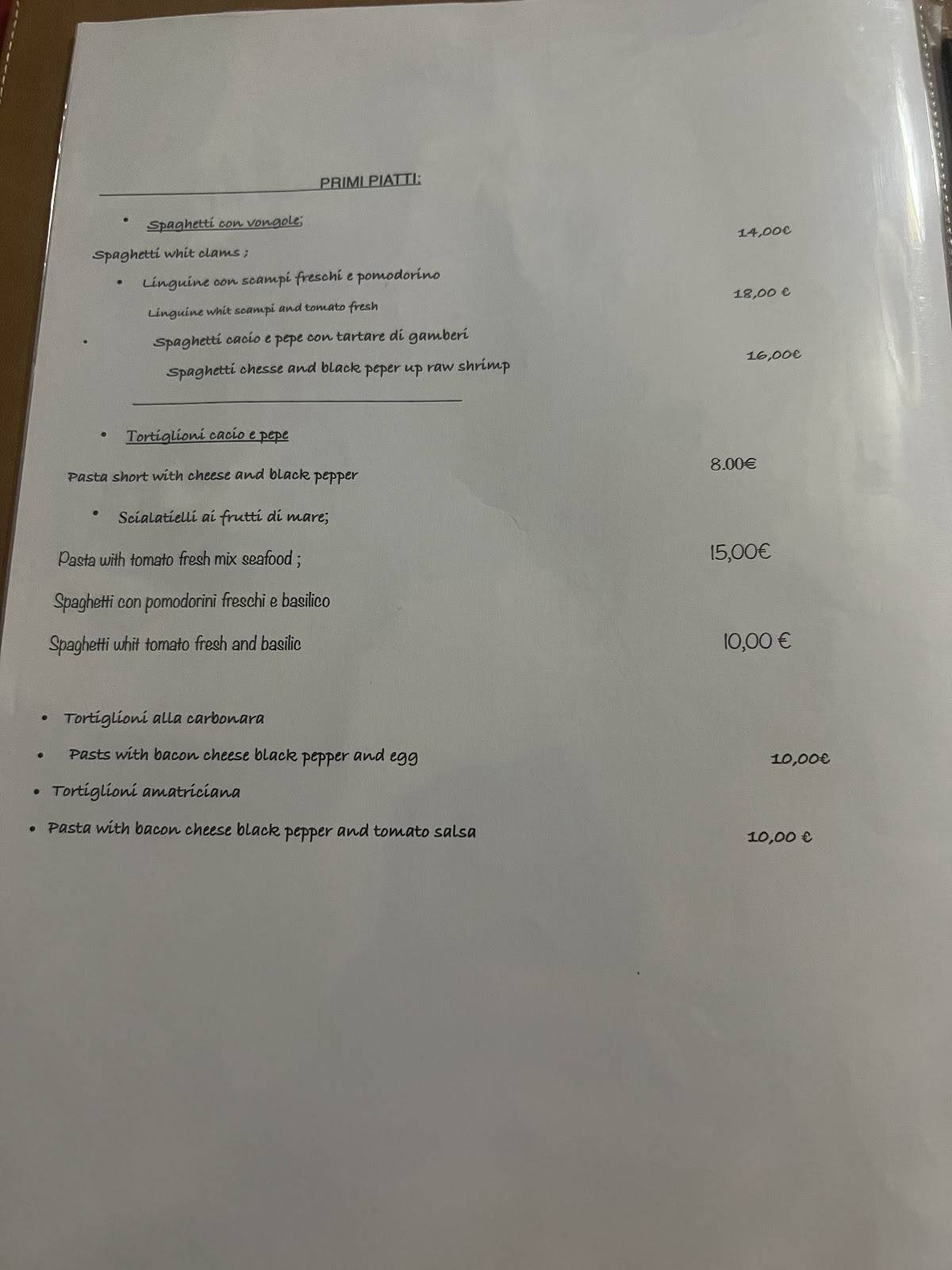 Menu di Osteria Orbitelli 