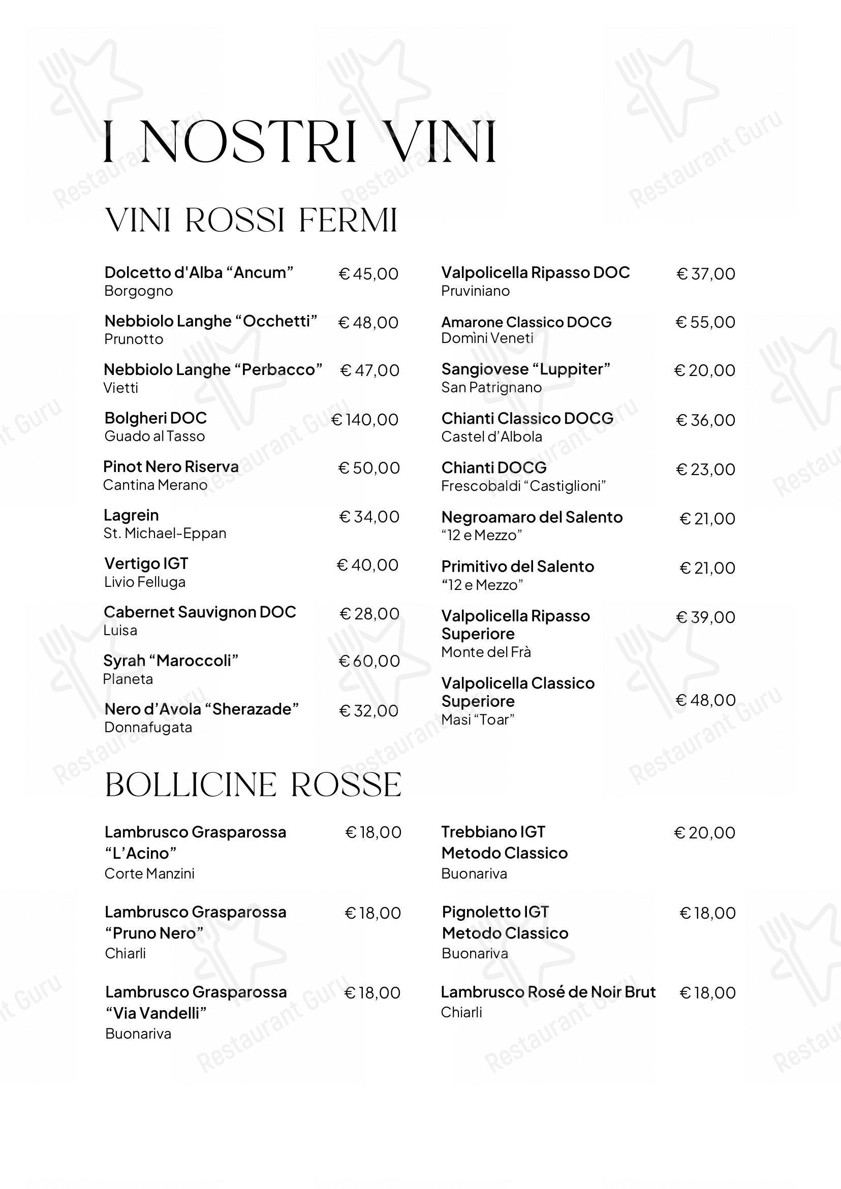 Osteria del Borgo Formigine in Castelvetro di Modena - Menu