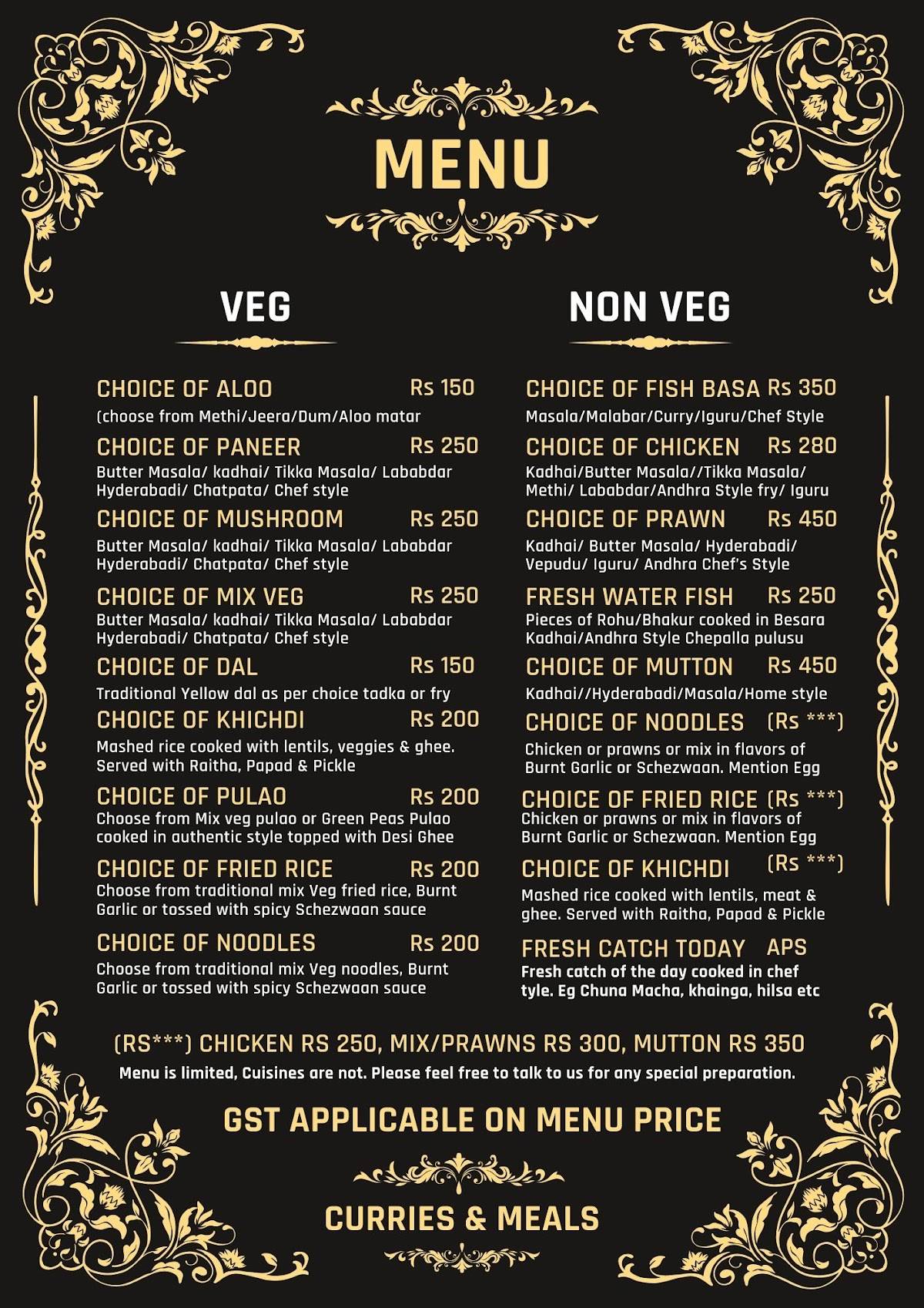 Ostra menu