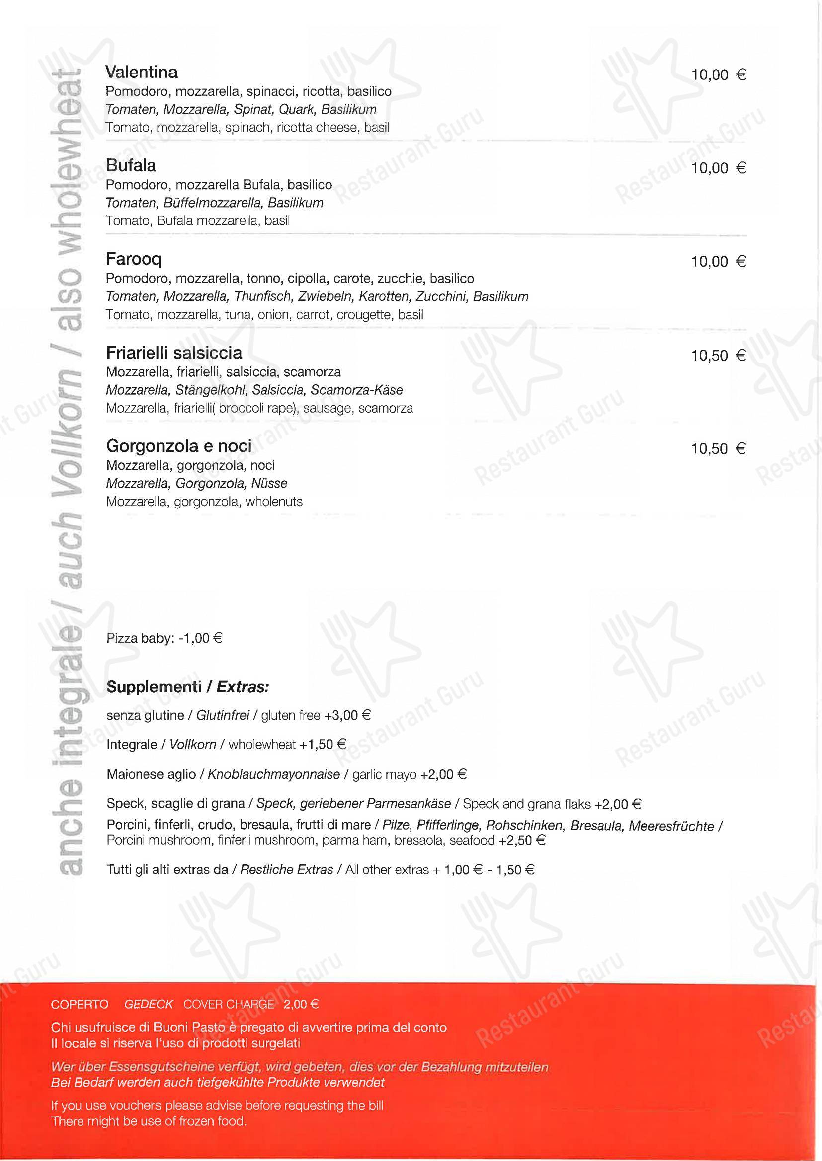 Menu di Ottenkeller Pizzeria e ristorante - Menu