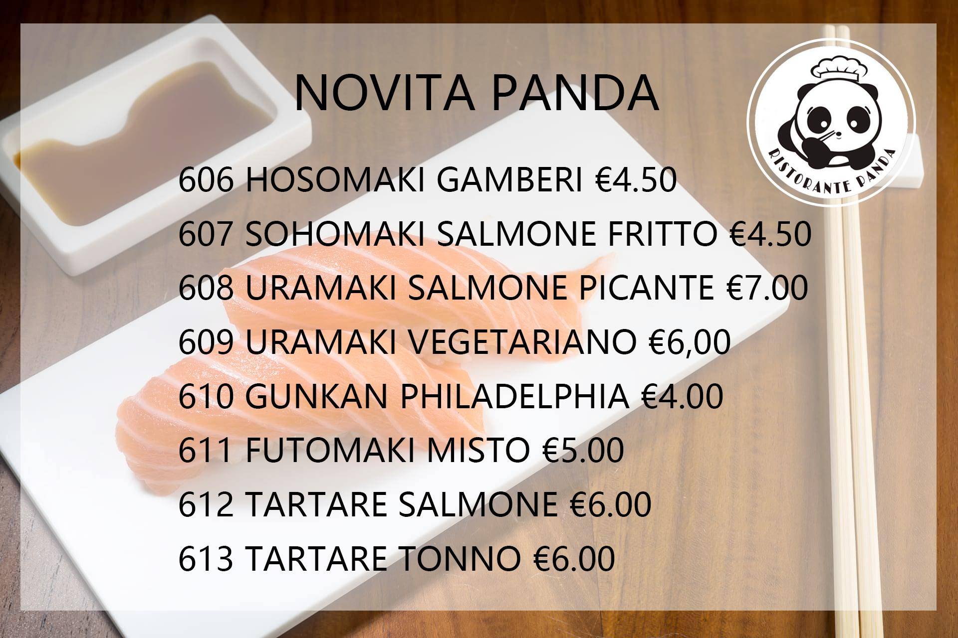 Menu di Ristorante Panda cinese-giapponese 