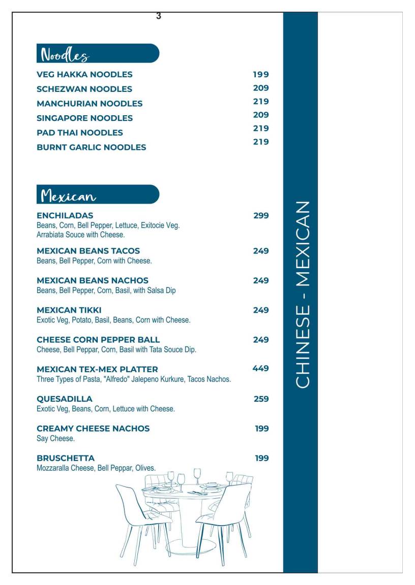 Ovia Terraza & Bar menu