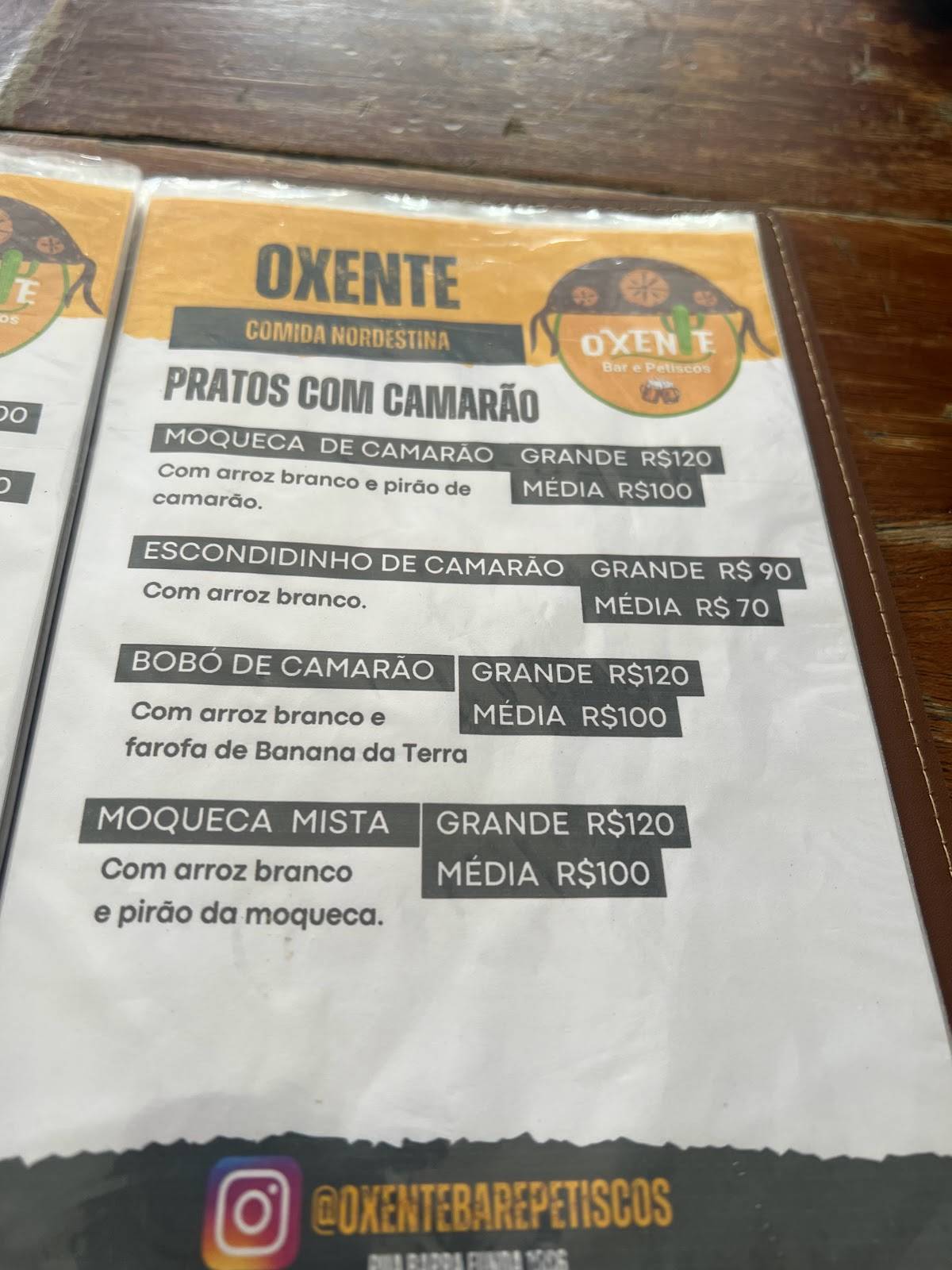 Menu em Oxente Bar e Petiscos, São Paulo