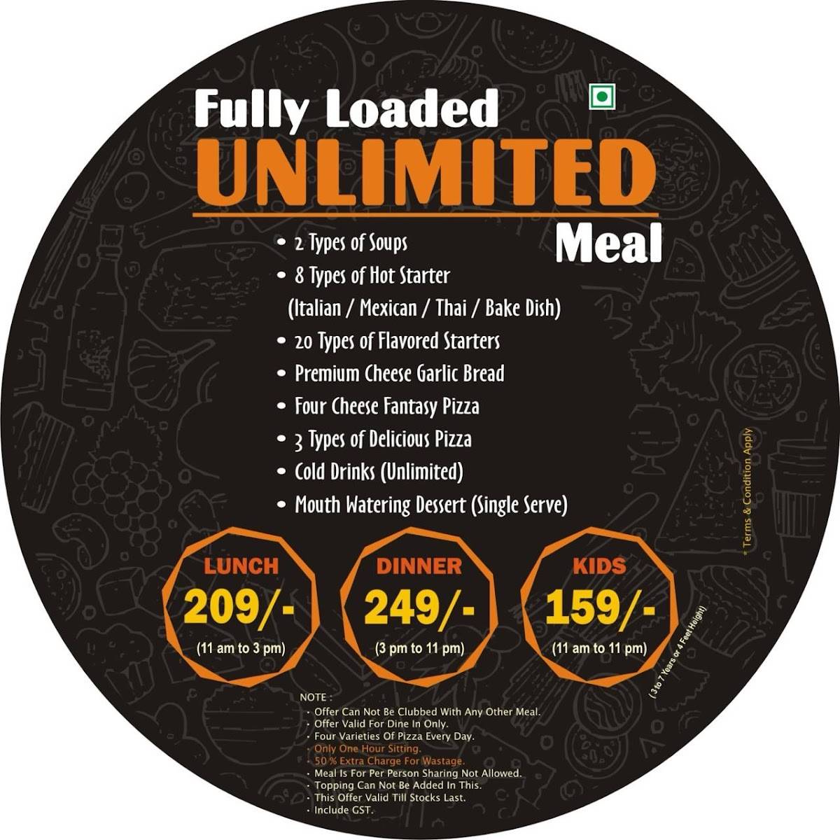 PIZZA BURST Bilimora menu