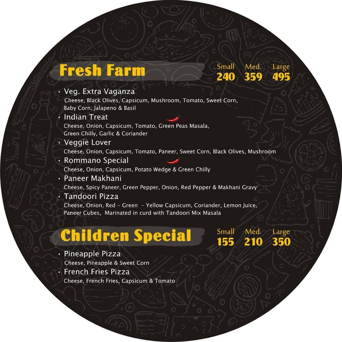 PIZZA BURST Bilimora menu