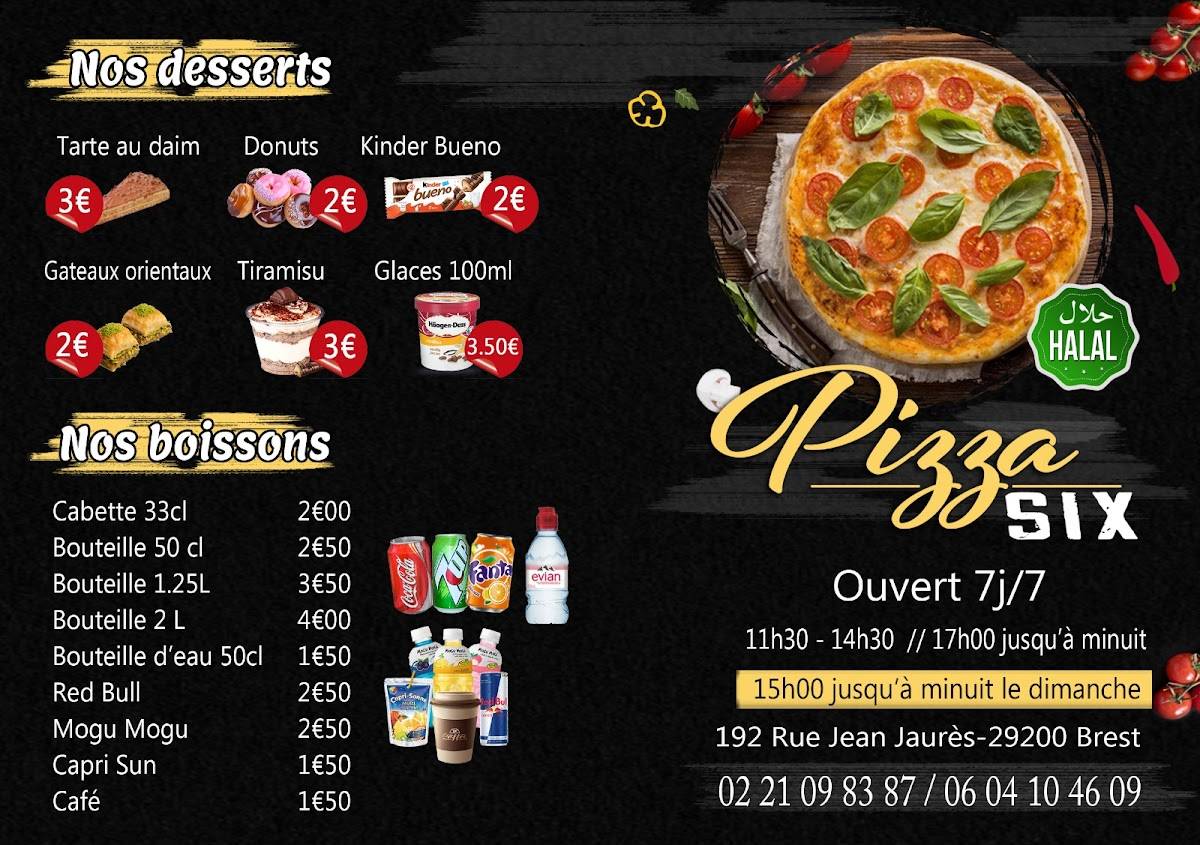 Menu de PIZZA SIX