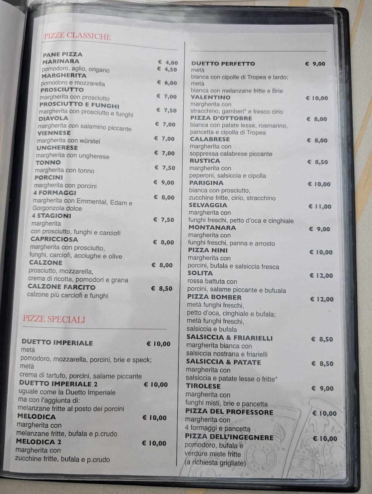 Menu di PIZZERIA LA TORRE 