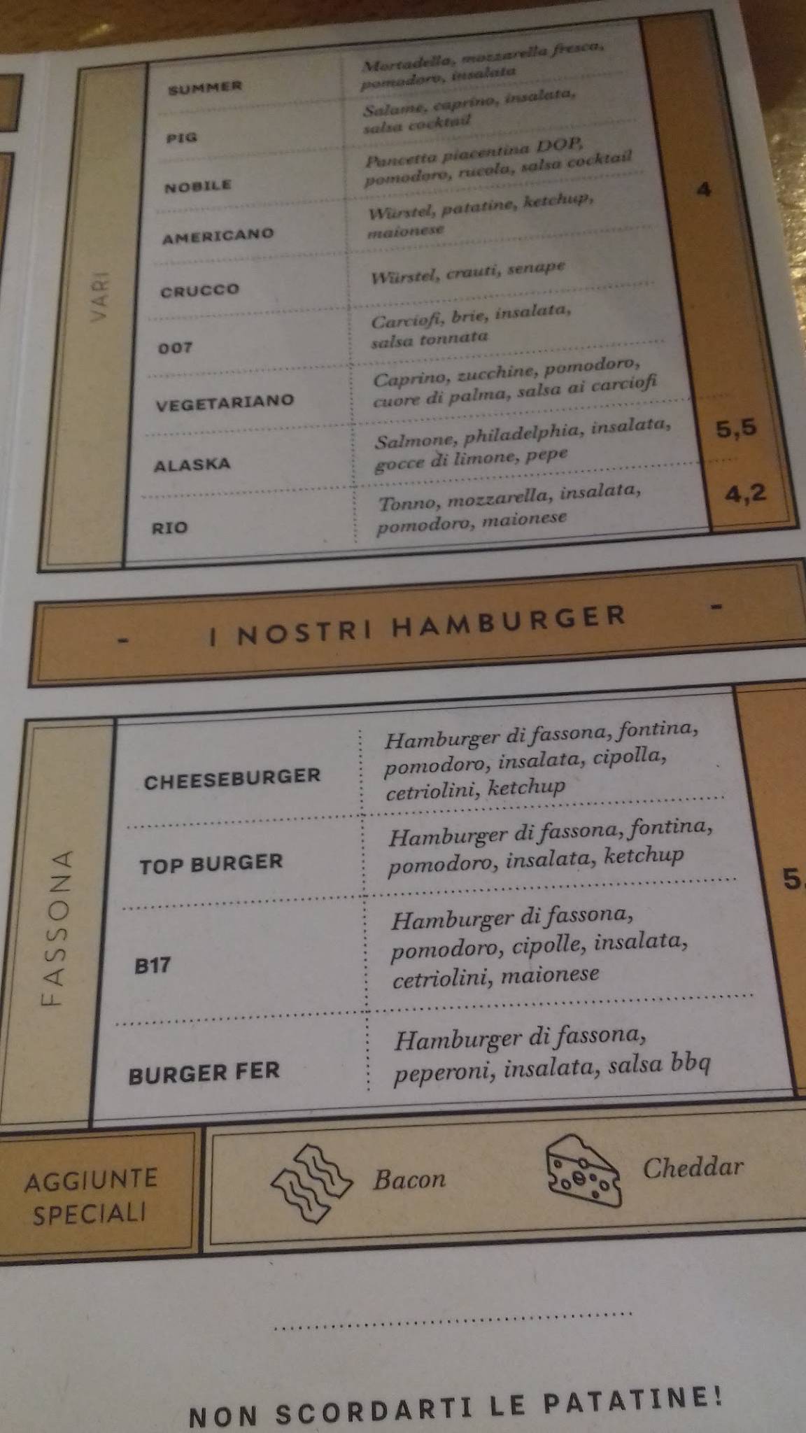 Menu di Put de fer Torbiato 