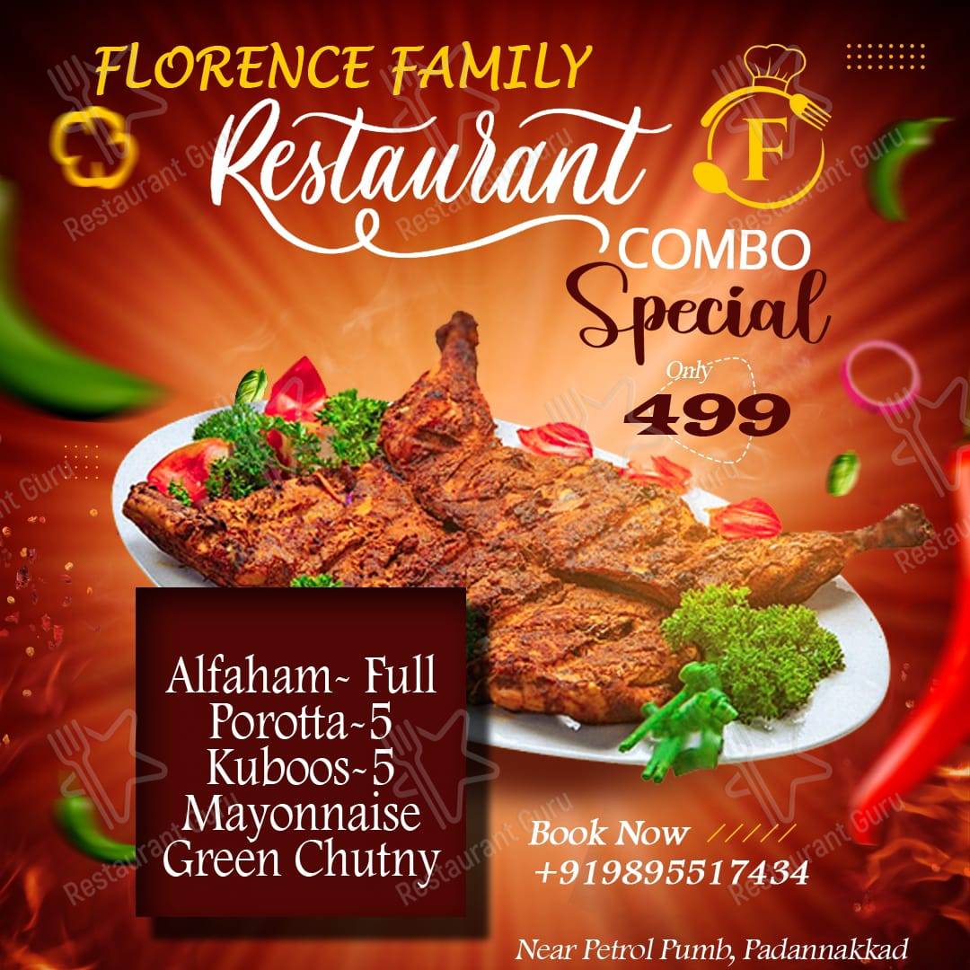 Florence Family Restaurant menu - meals and drinks