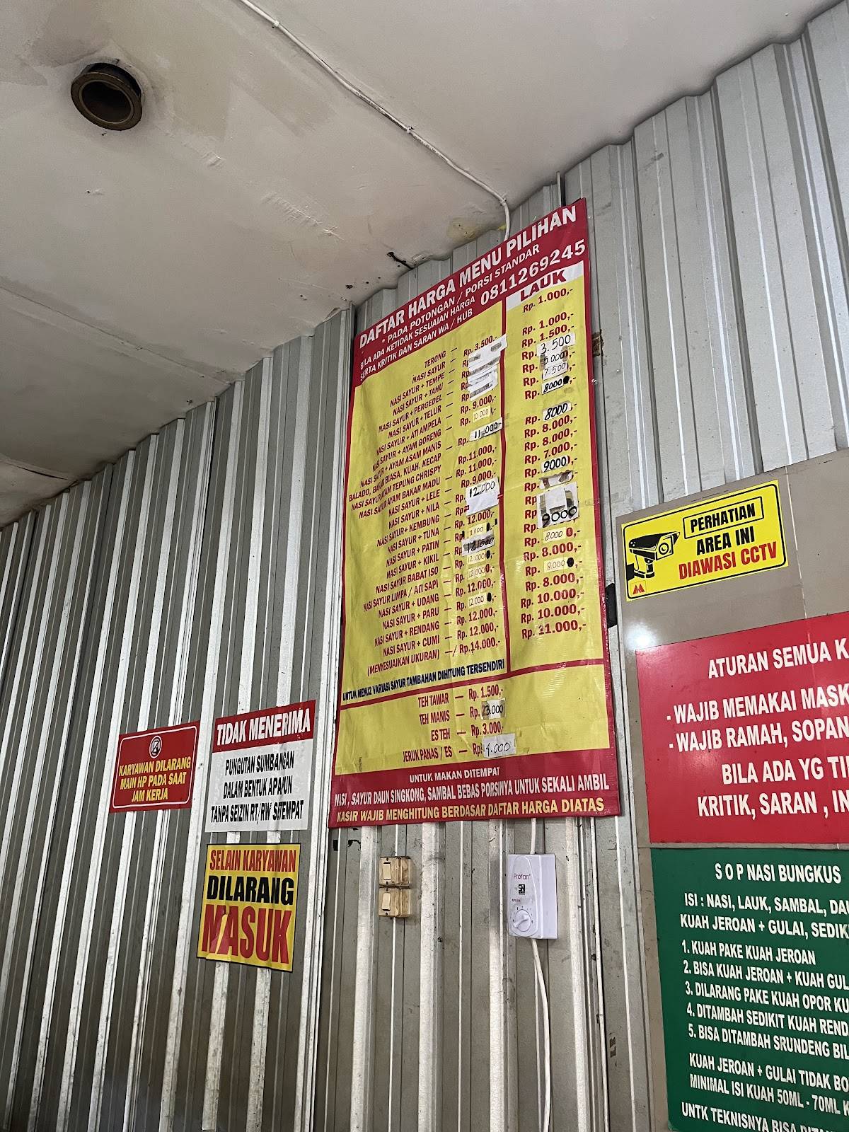 Menu at Padang Murah Kedai restaurant, Bantul, 58XV+J9X