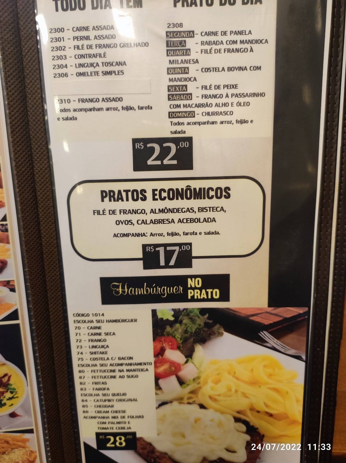 Padaria Nova Seara cardápio