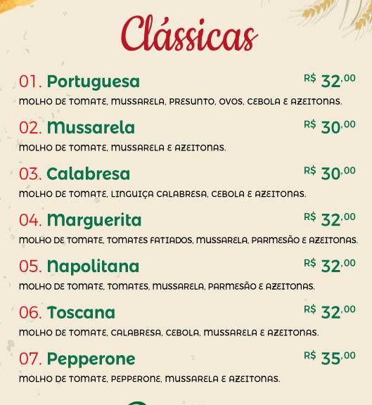 Padaria Portuguesa cardápio