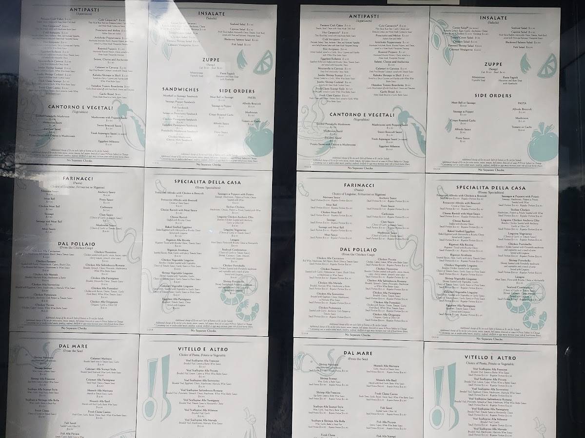 Menu at Paesano Ristorante Italiano restaurant, Aiea