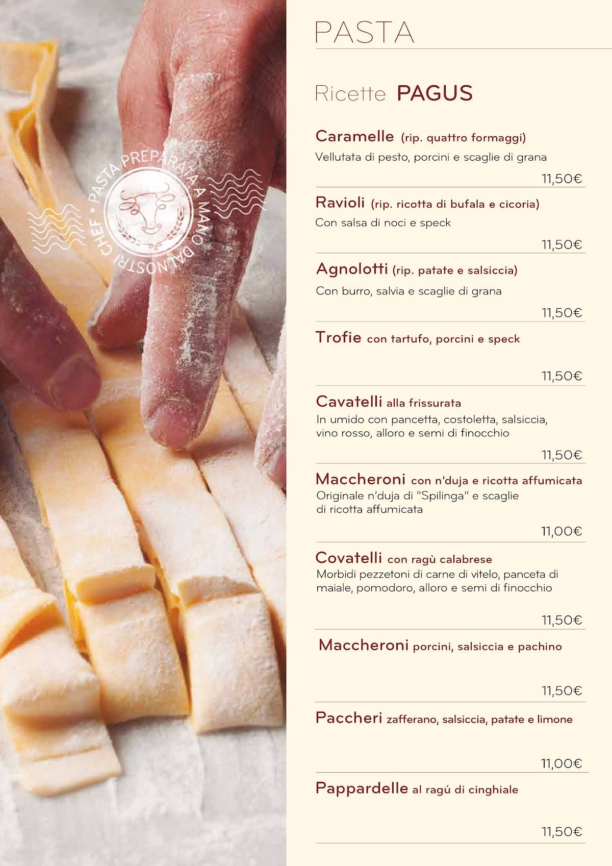 Menu di Pagus Ristoranti Catanzaro 
