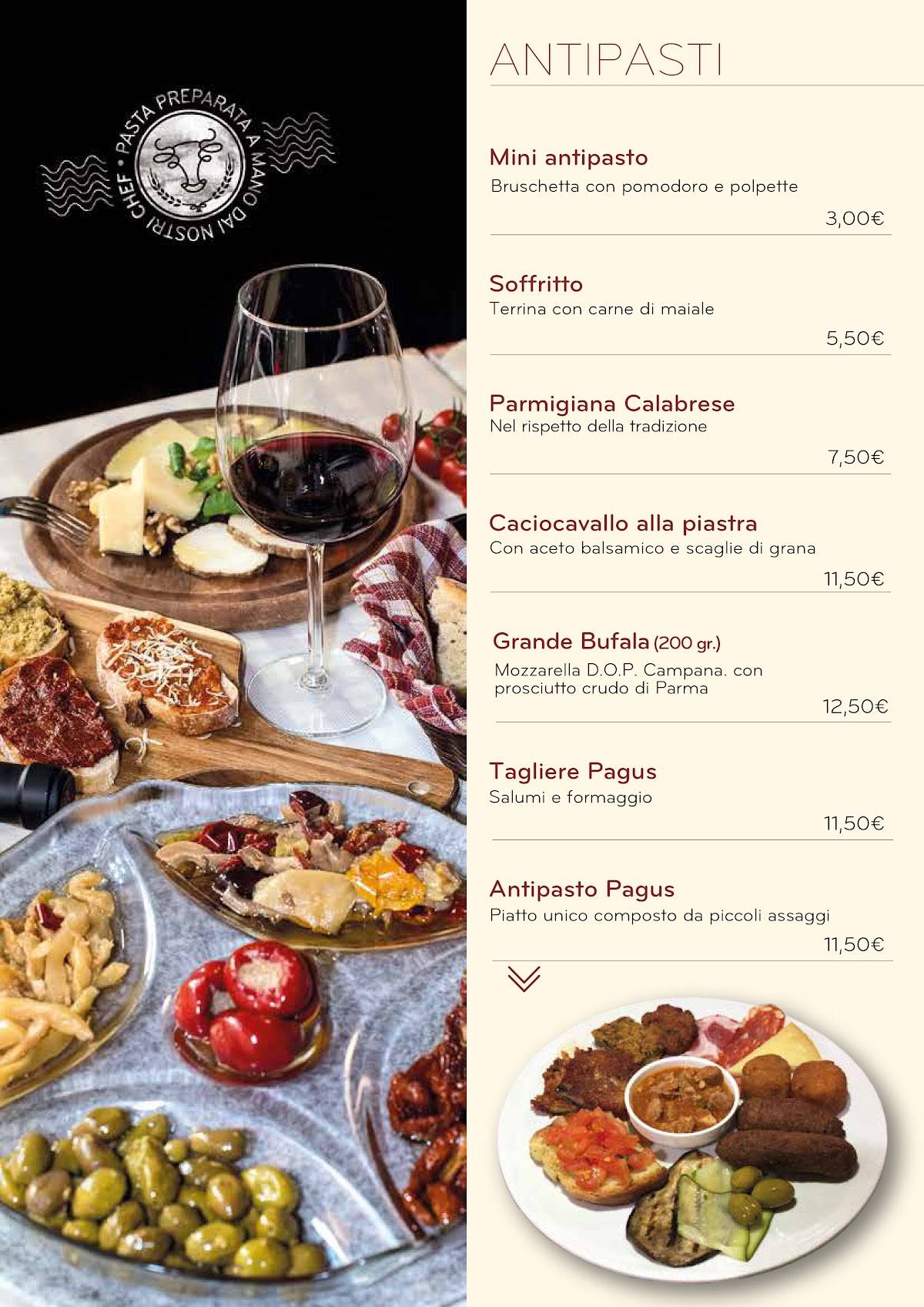 Menu di Pagus Ristoranti Catanzaro 