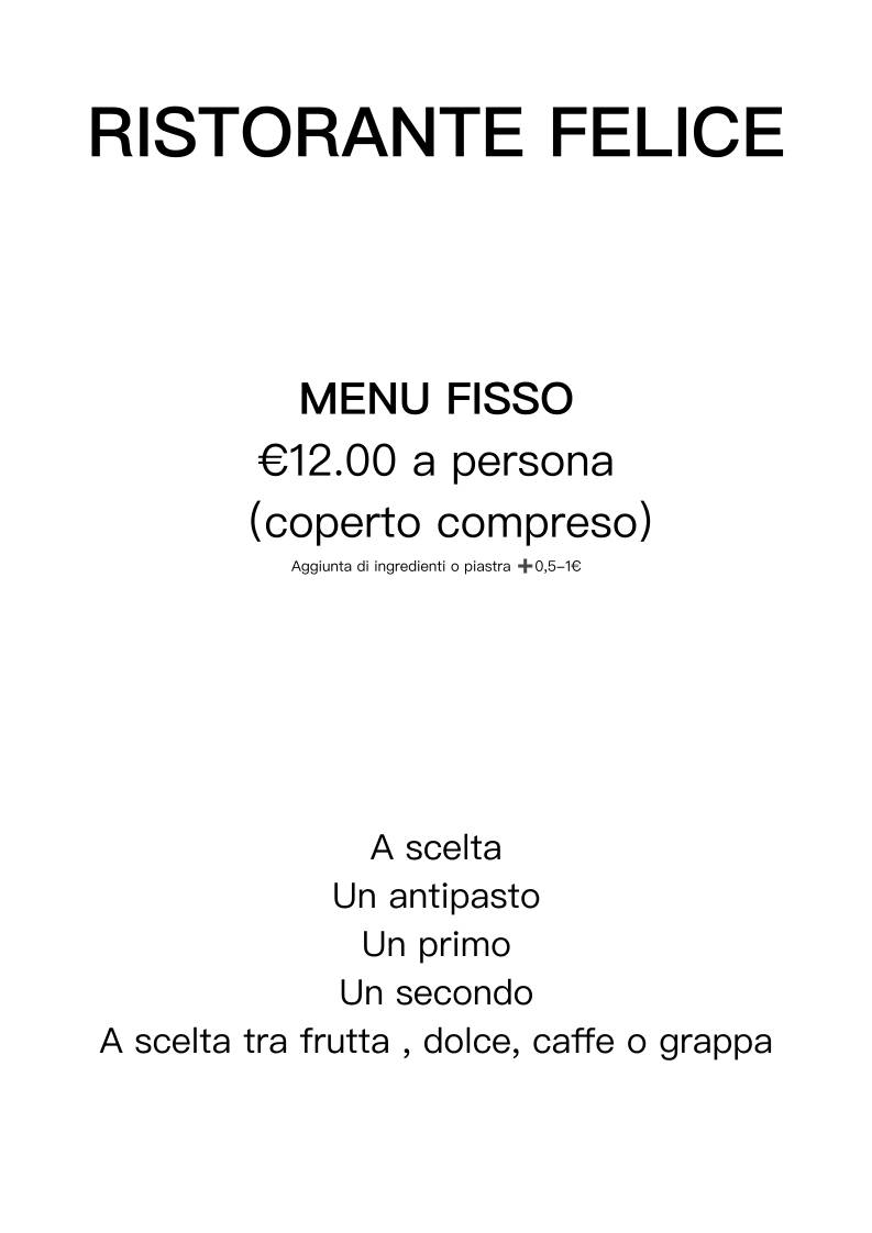 Menu di Felice (Ristorante Cinese) 