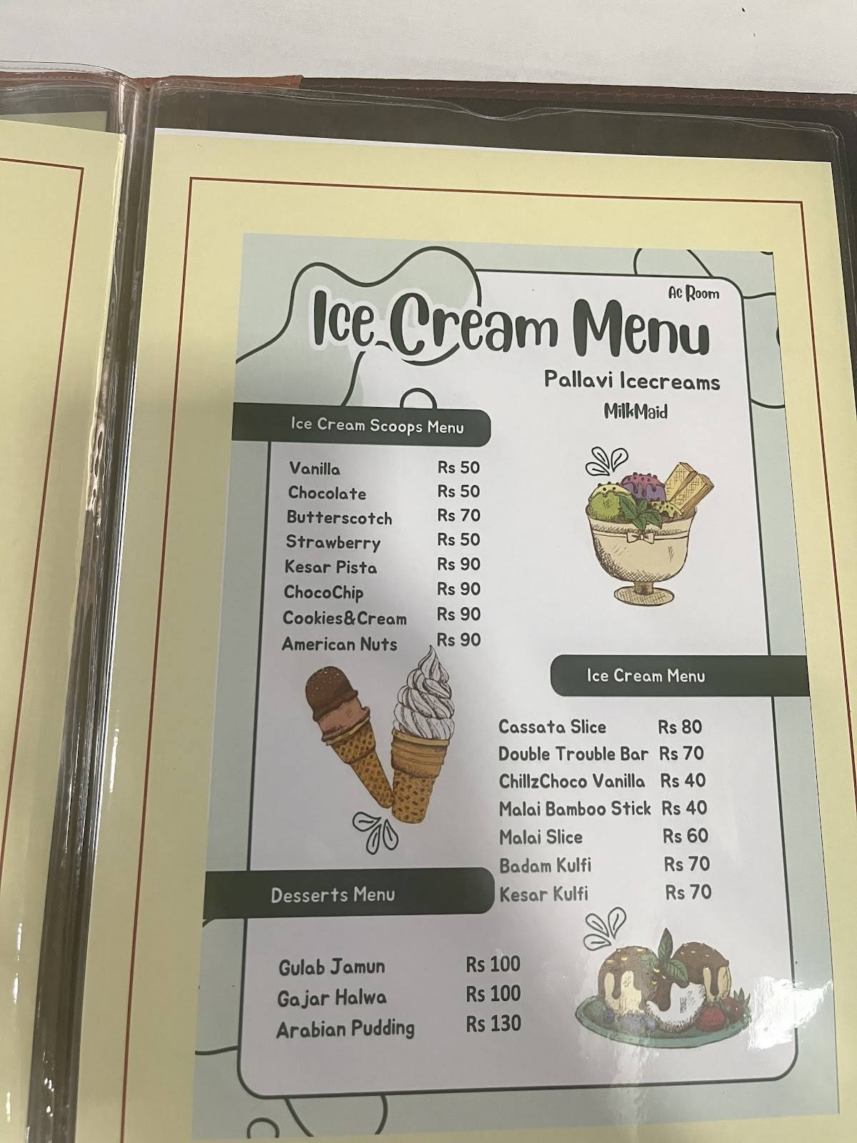 Pallavi Veg Family Restaurant menu