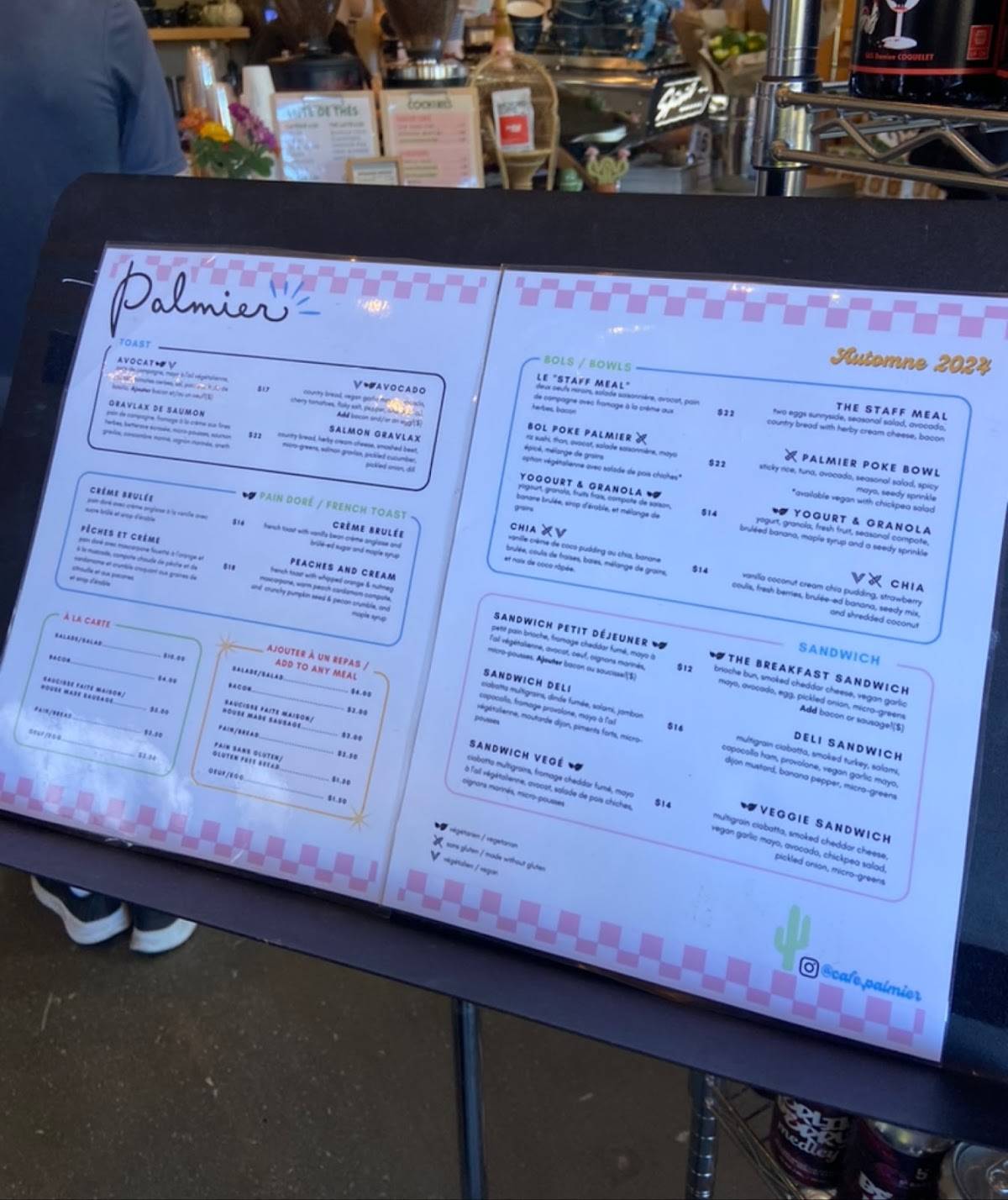 Menu de Palmier