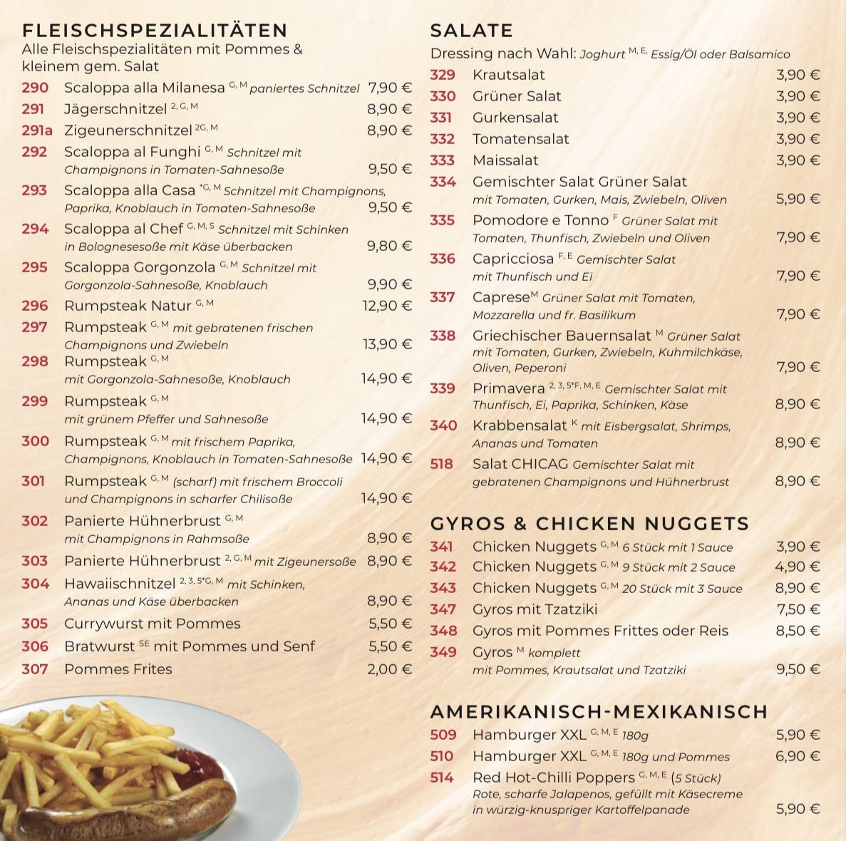 Menu de Panda Imbiss Lieferservice