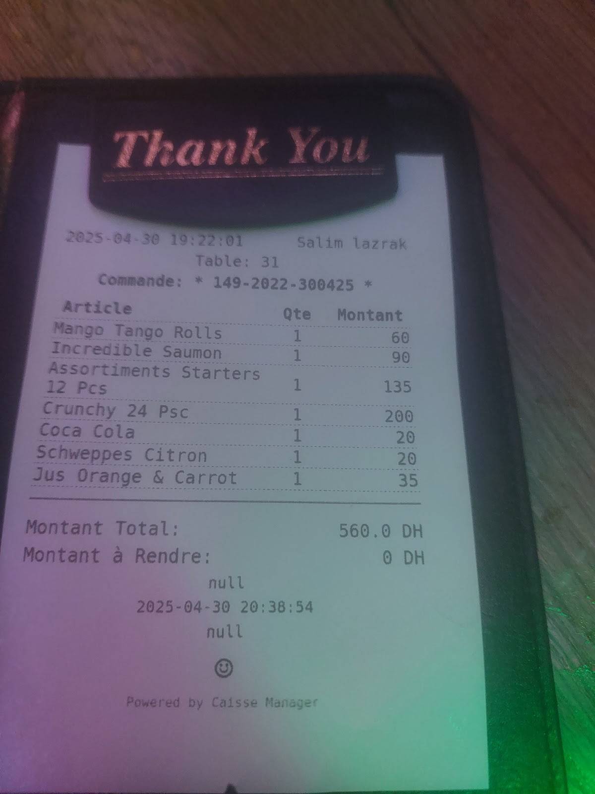 Menu de Panda