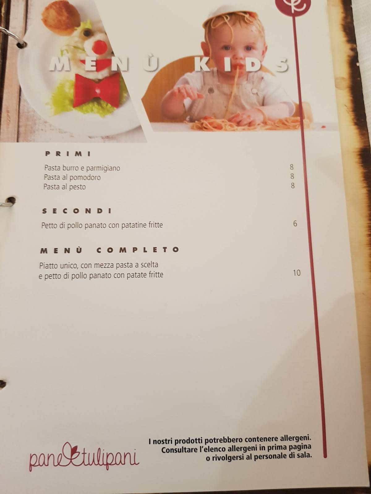 Menu di Pane e Tulipani 