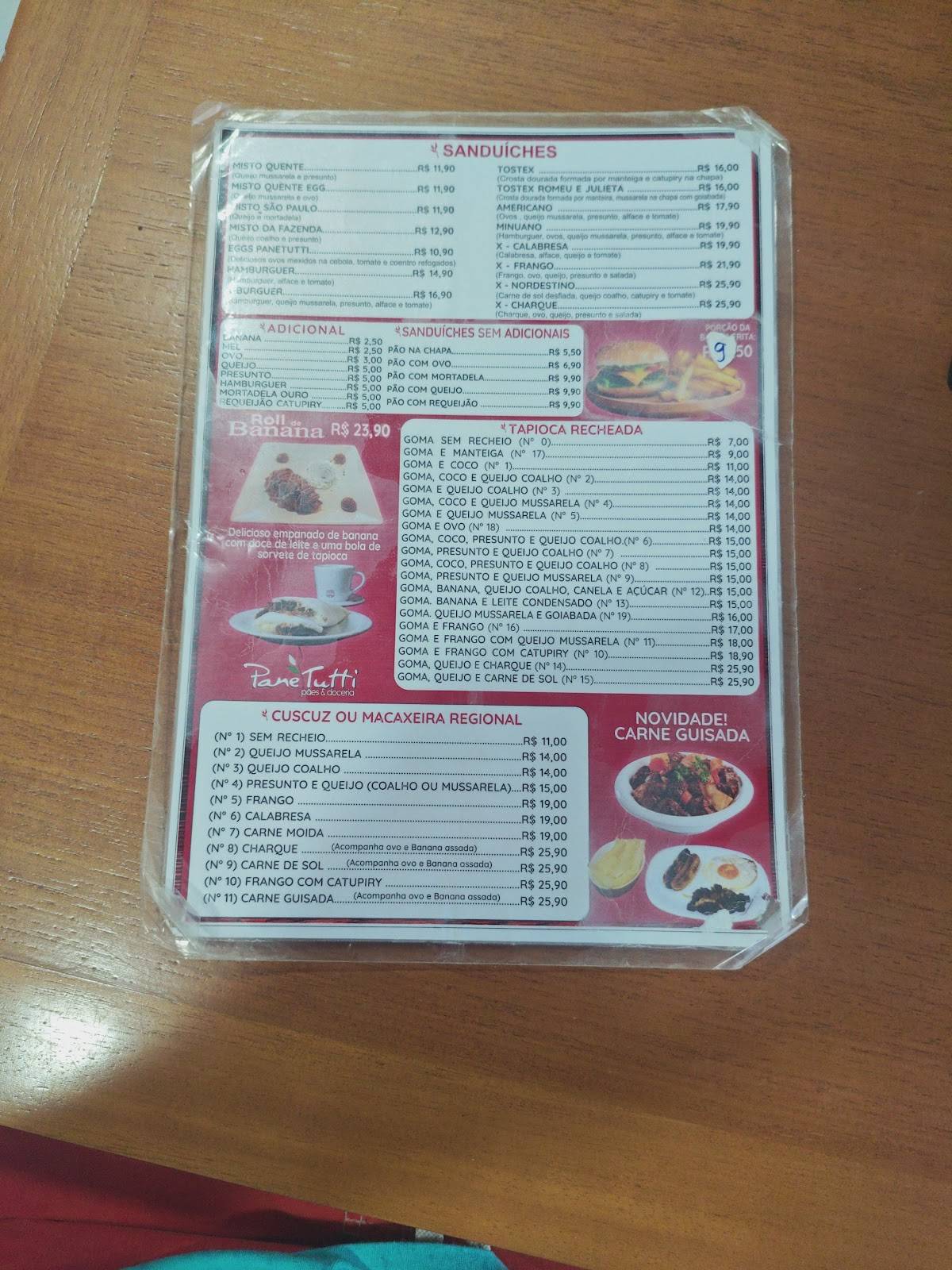 Panetutti Pães e Doceria Ponta Verde cardápio