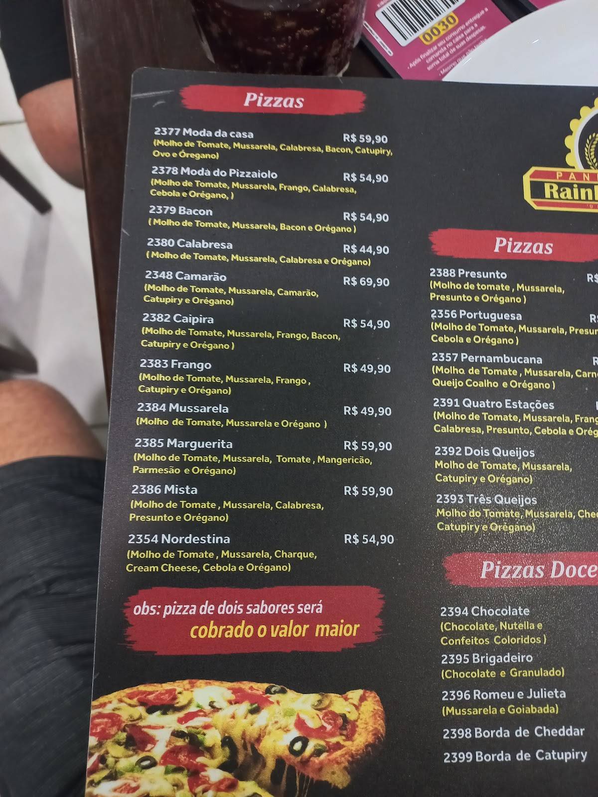 Panificadora Rainha de Porto de galinhas cardápio