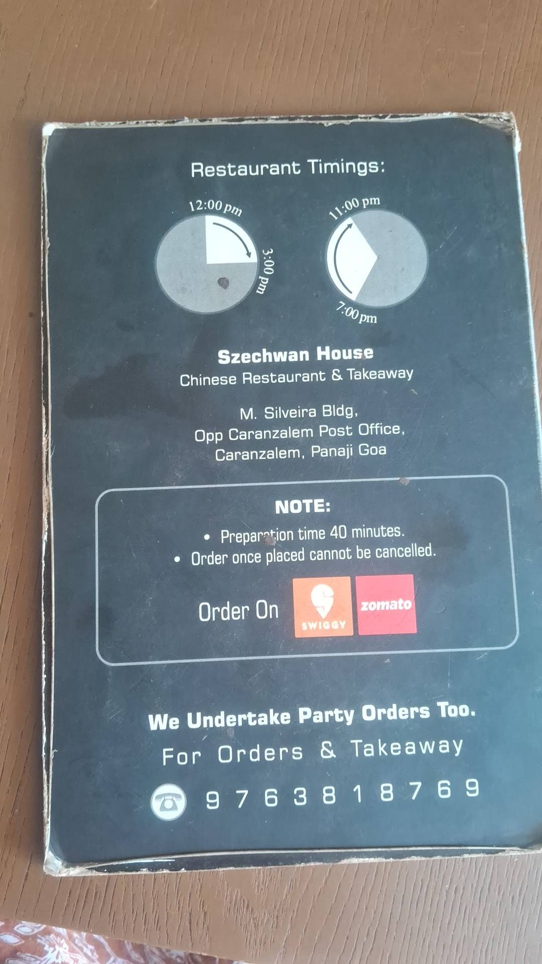 Schezwan House menu