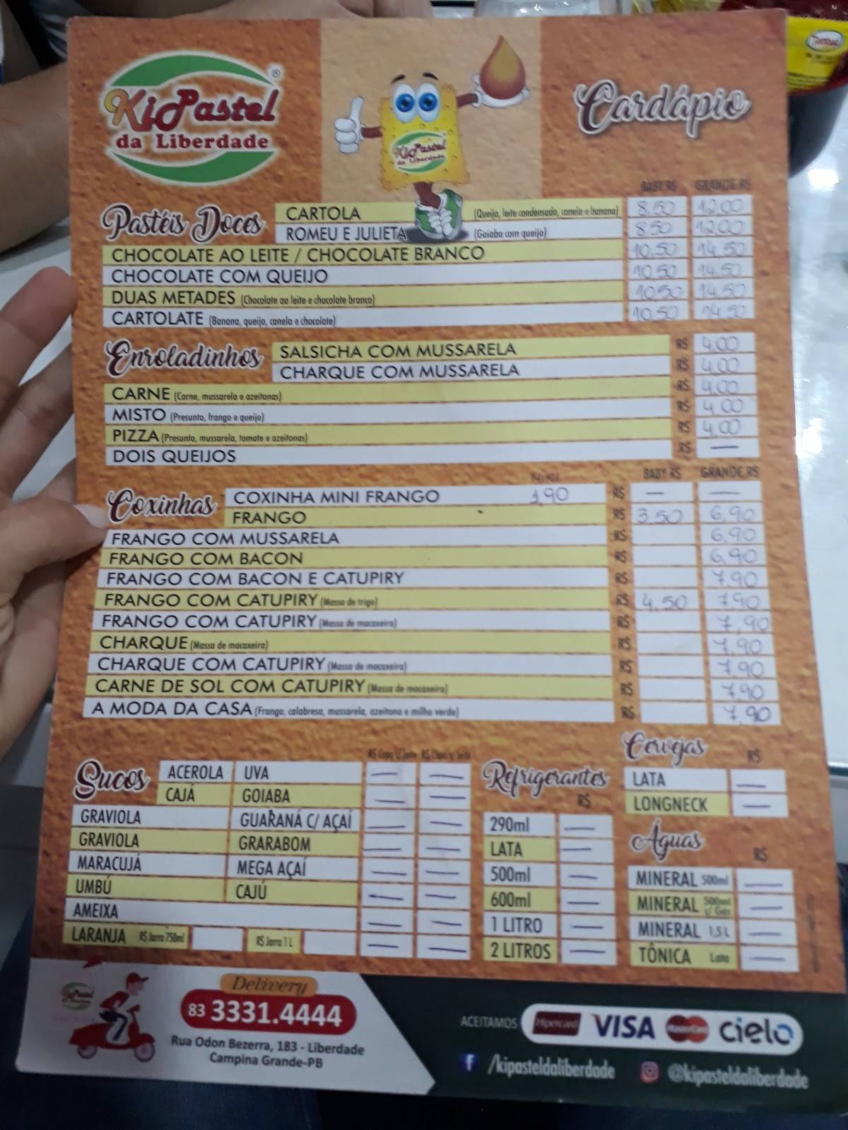 Panquecaria e Pizzaria Liberdade cardápio