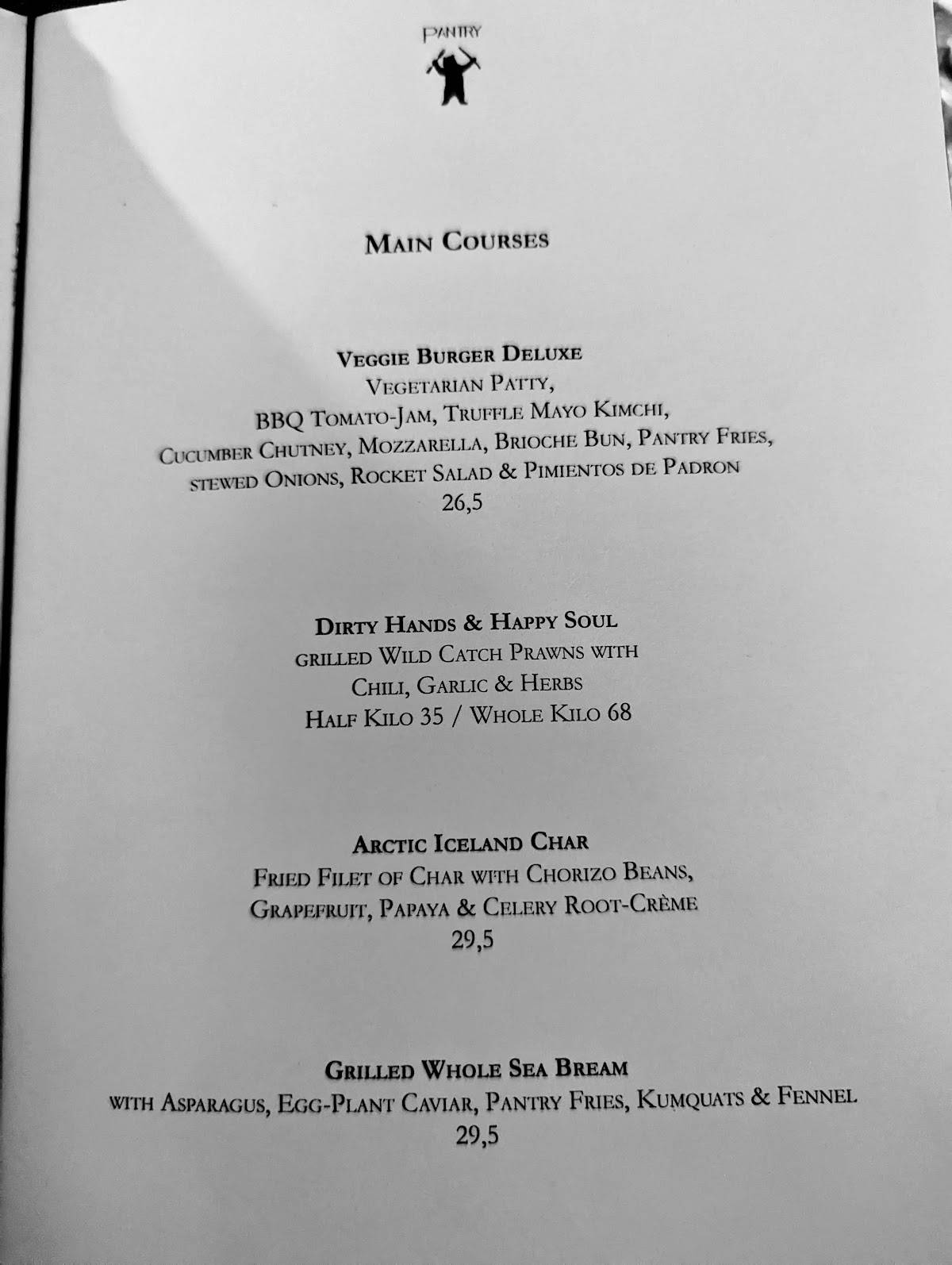 Speisekarte von Pantry Restaurant, Berlin, Friedrichstraße 120