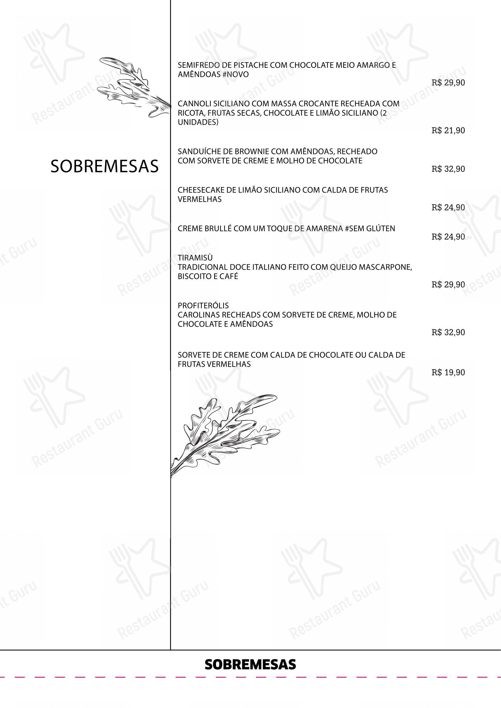 Pantucci Trattoria menu - 菜单