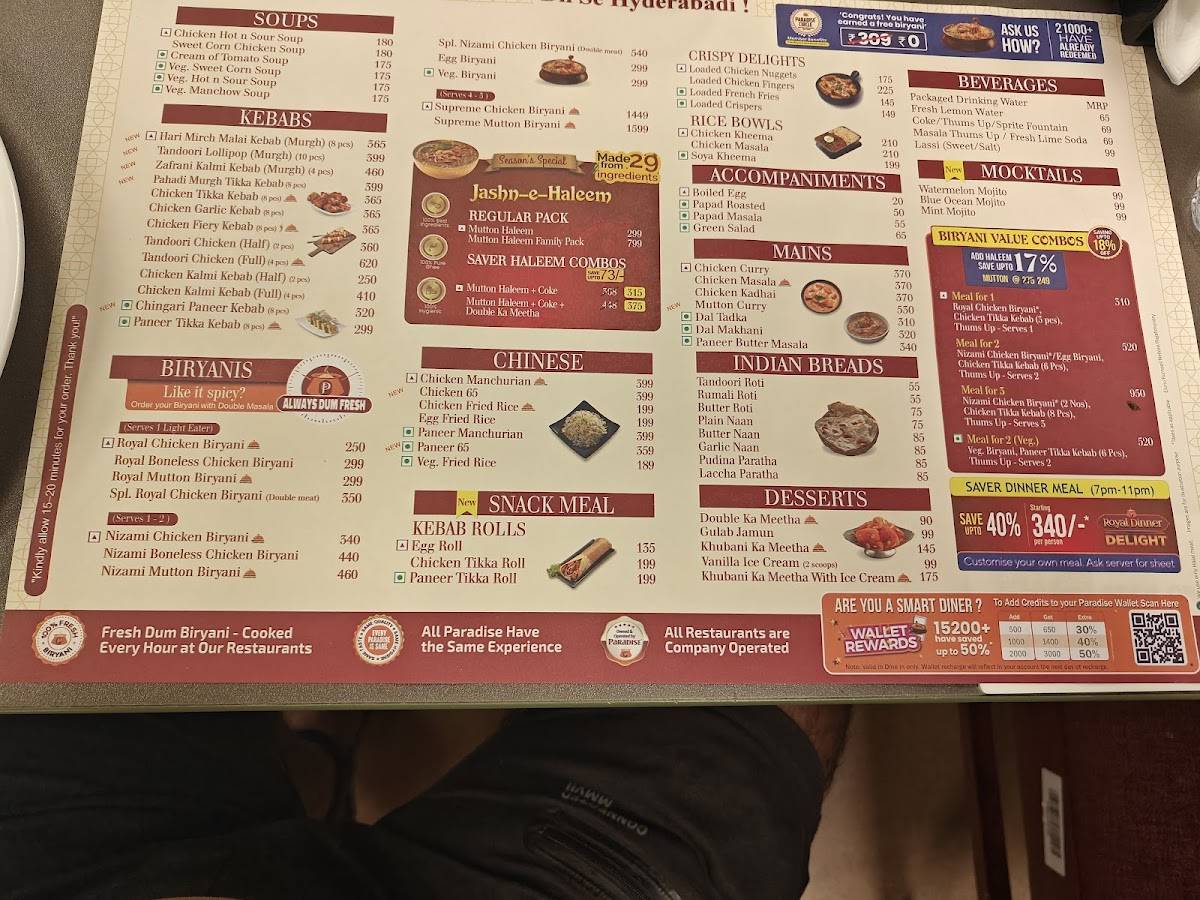 Paradise Biryani Nellore menu