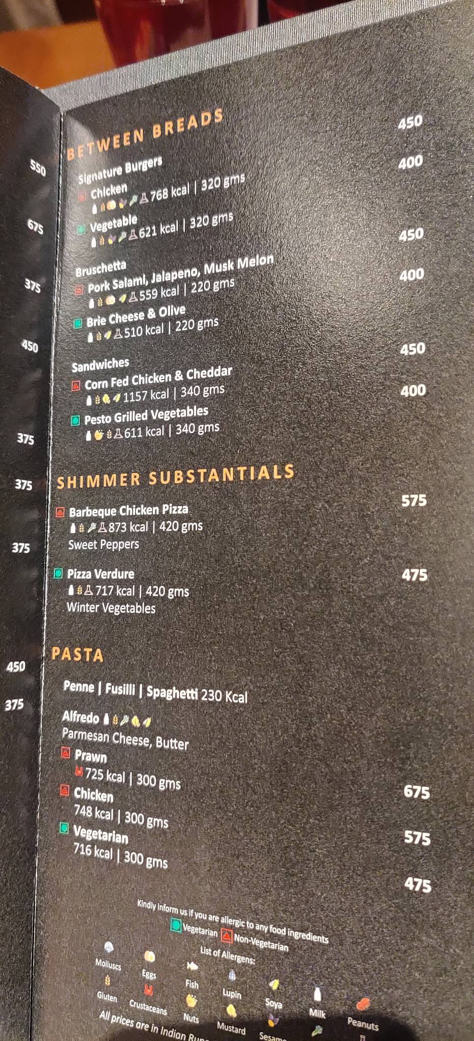 Paranda menu