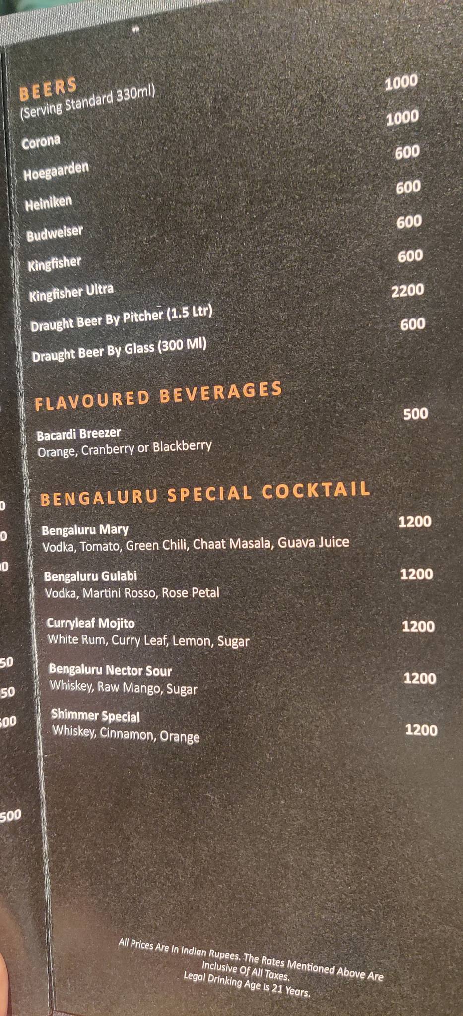 Paranda menu