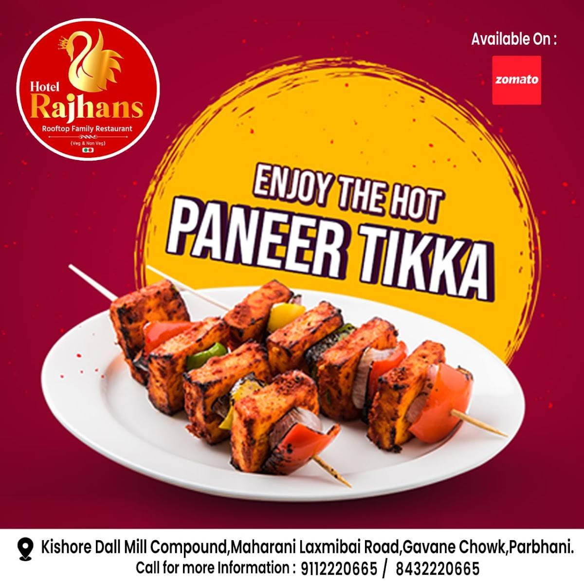 Hotel Rajhans Family Rooftop Restaurant menu