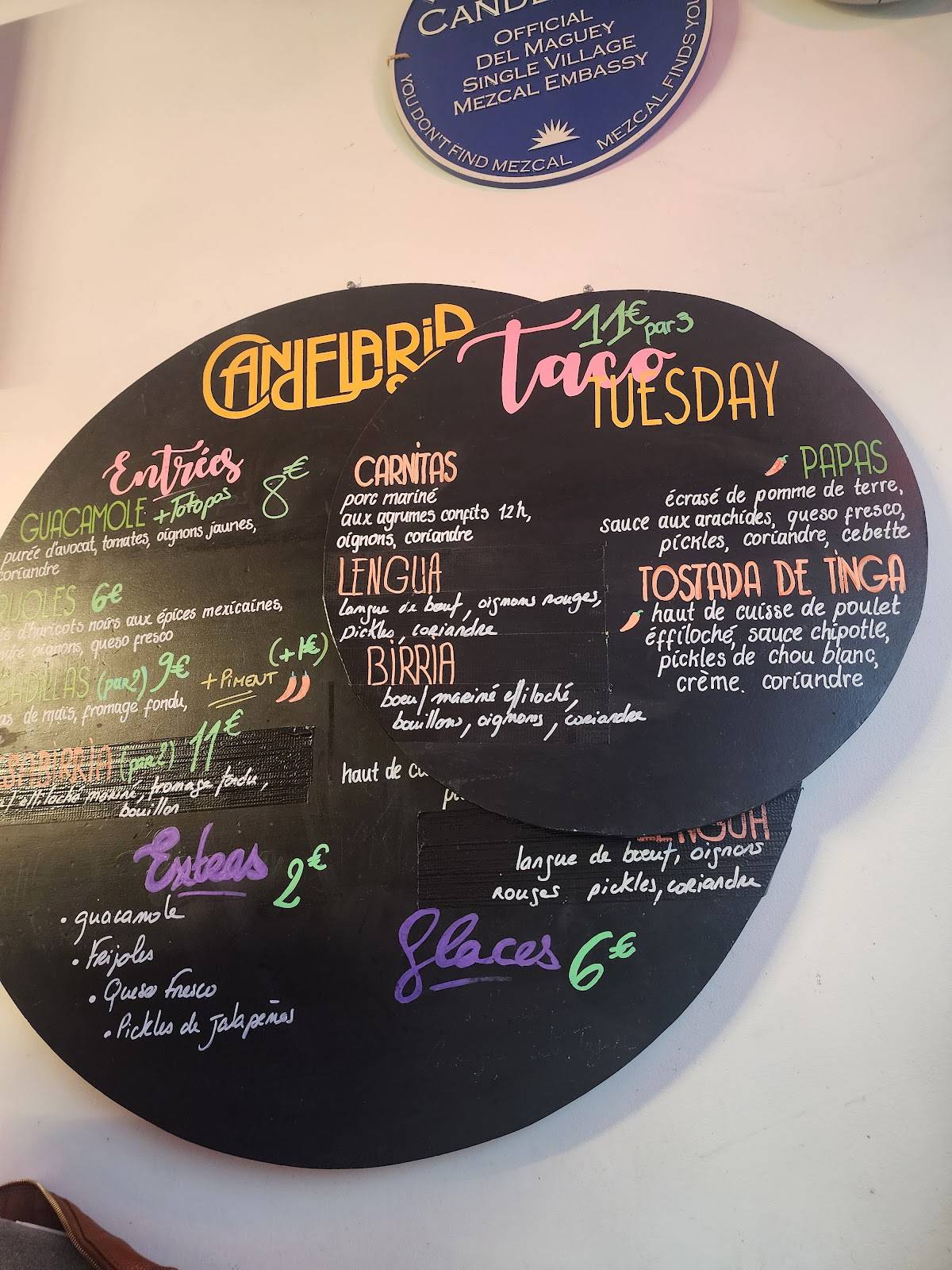 Menu de Candelaria