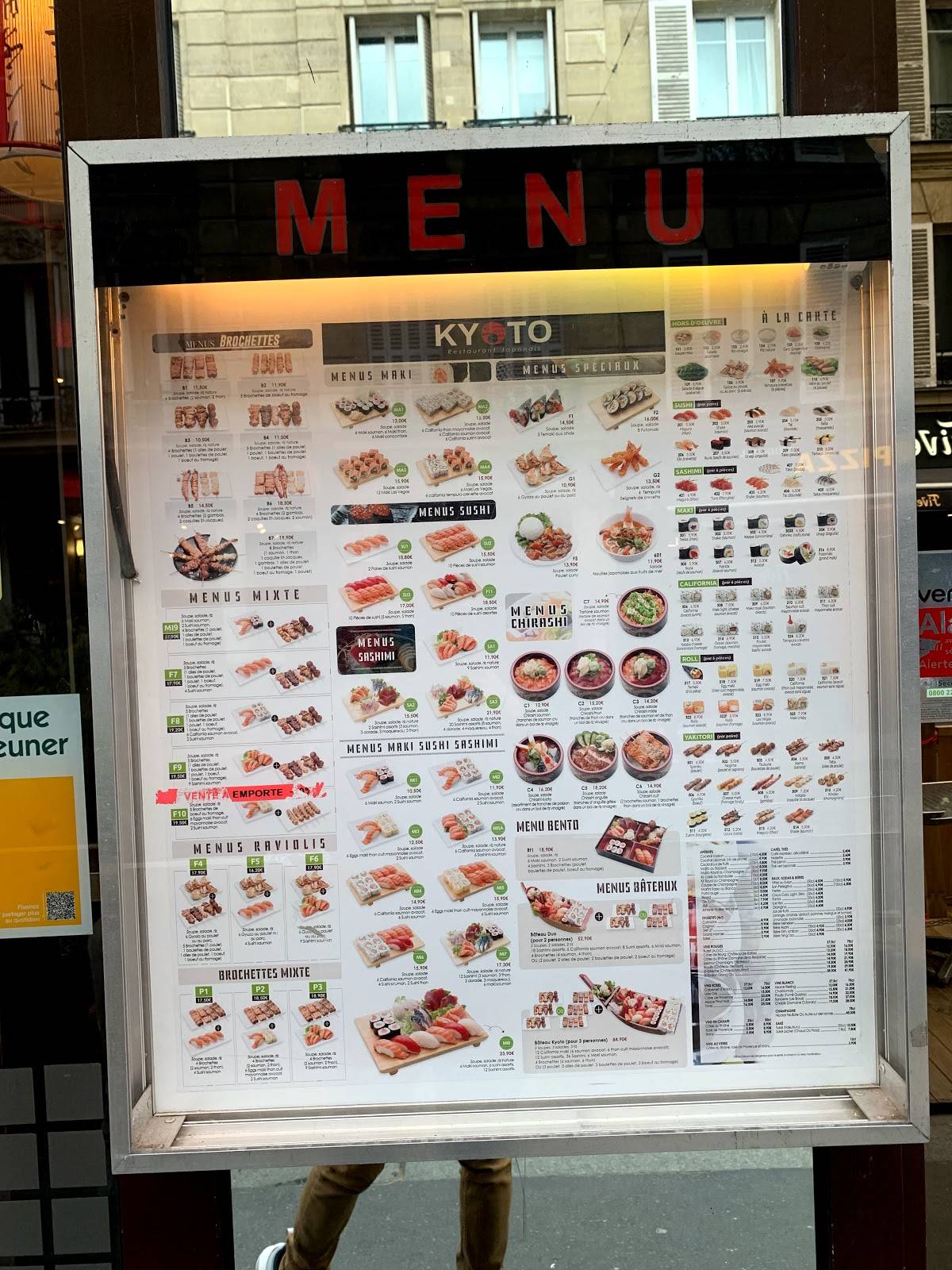 Menu de KYOTO