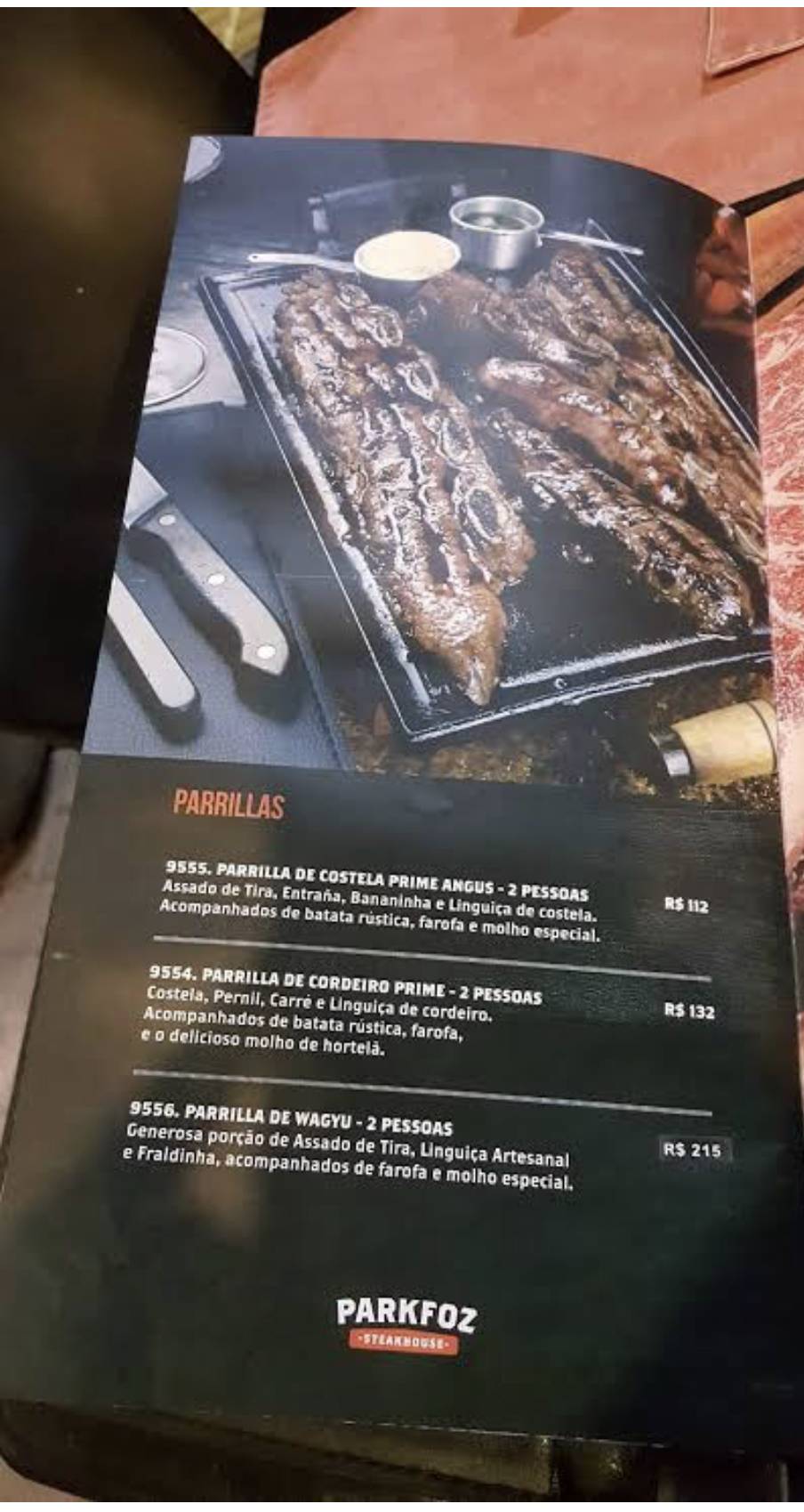 ParkFoz Steakhouse cardápio