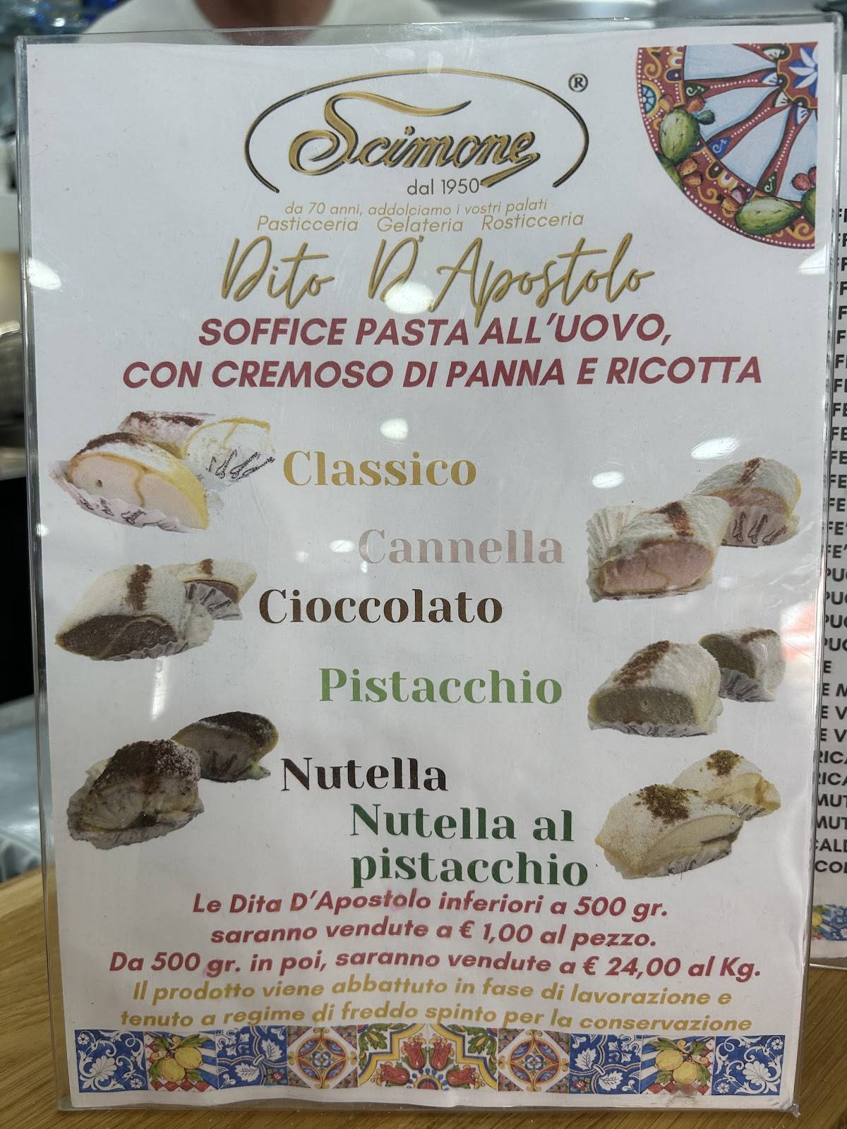 Menu di Scimone 