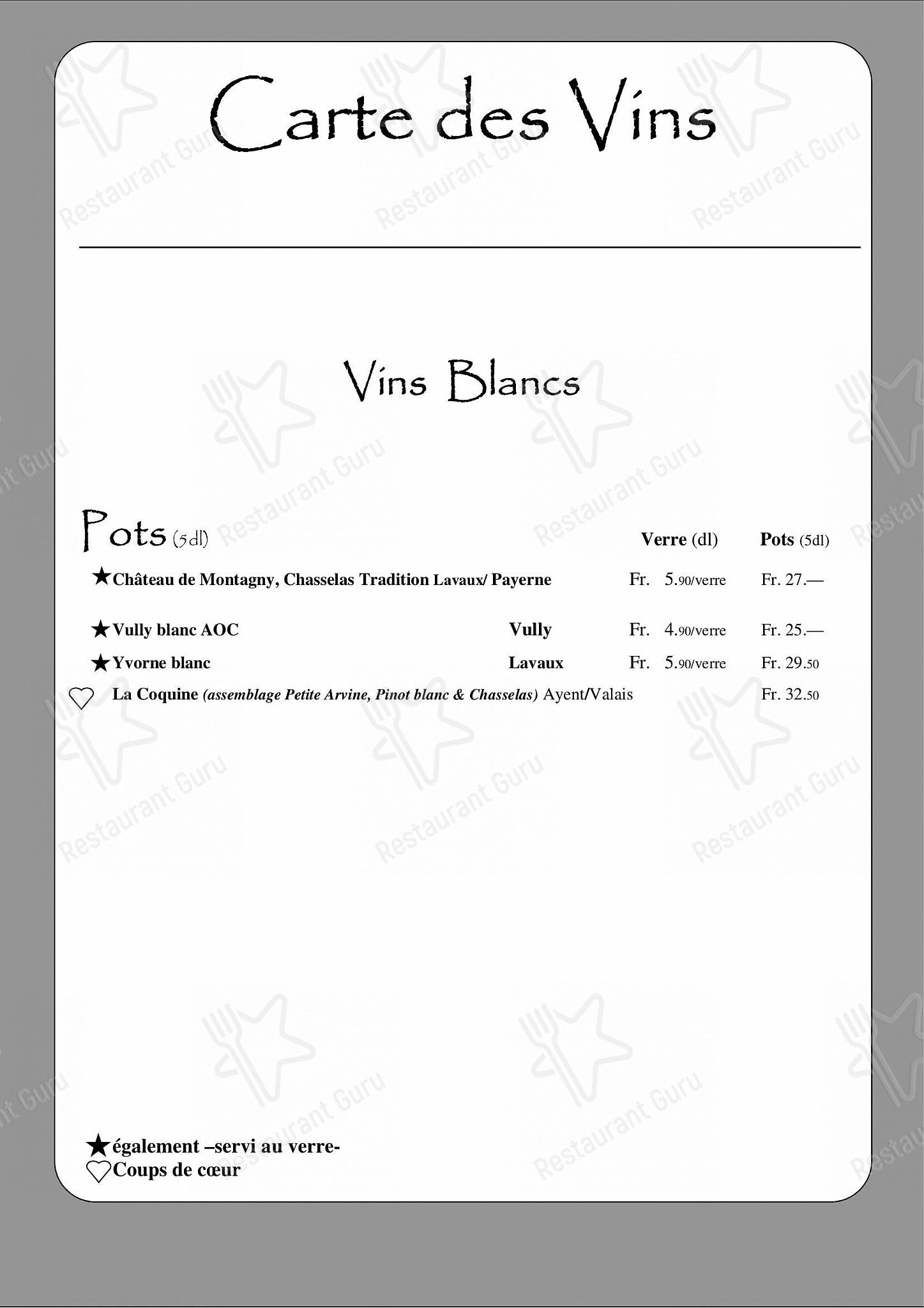 Основное меню per La Suite – Hôtel Café & Restaurant ristorante