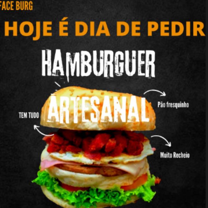 Face Burg Hamburgueria Pedro Leopoldo cardápio